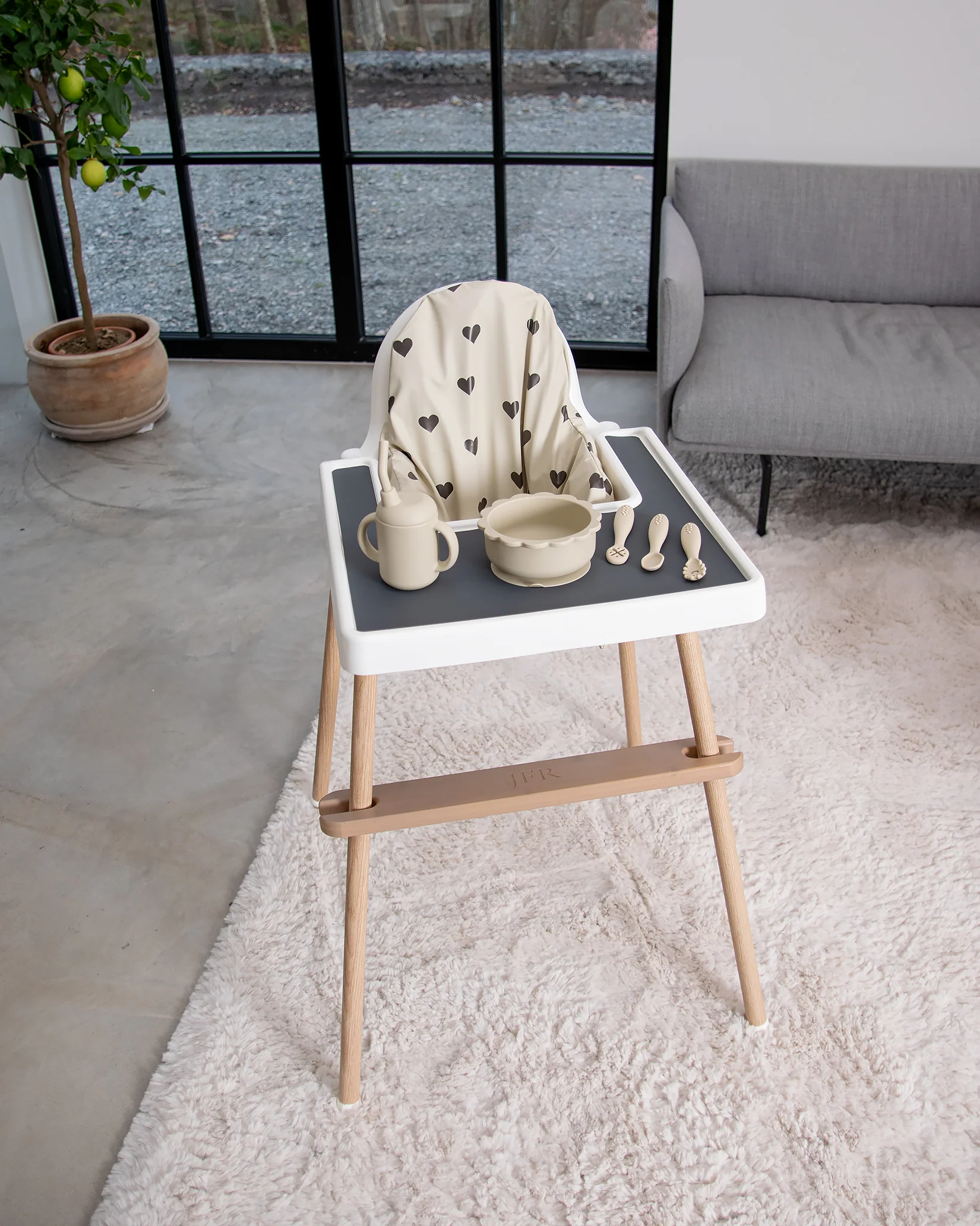 Sittkudde / Stolsdyna Beige med hjärtan - IKEA Antilop - Image 11