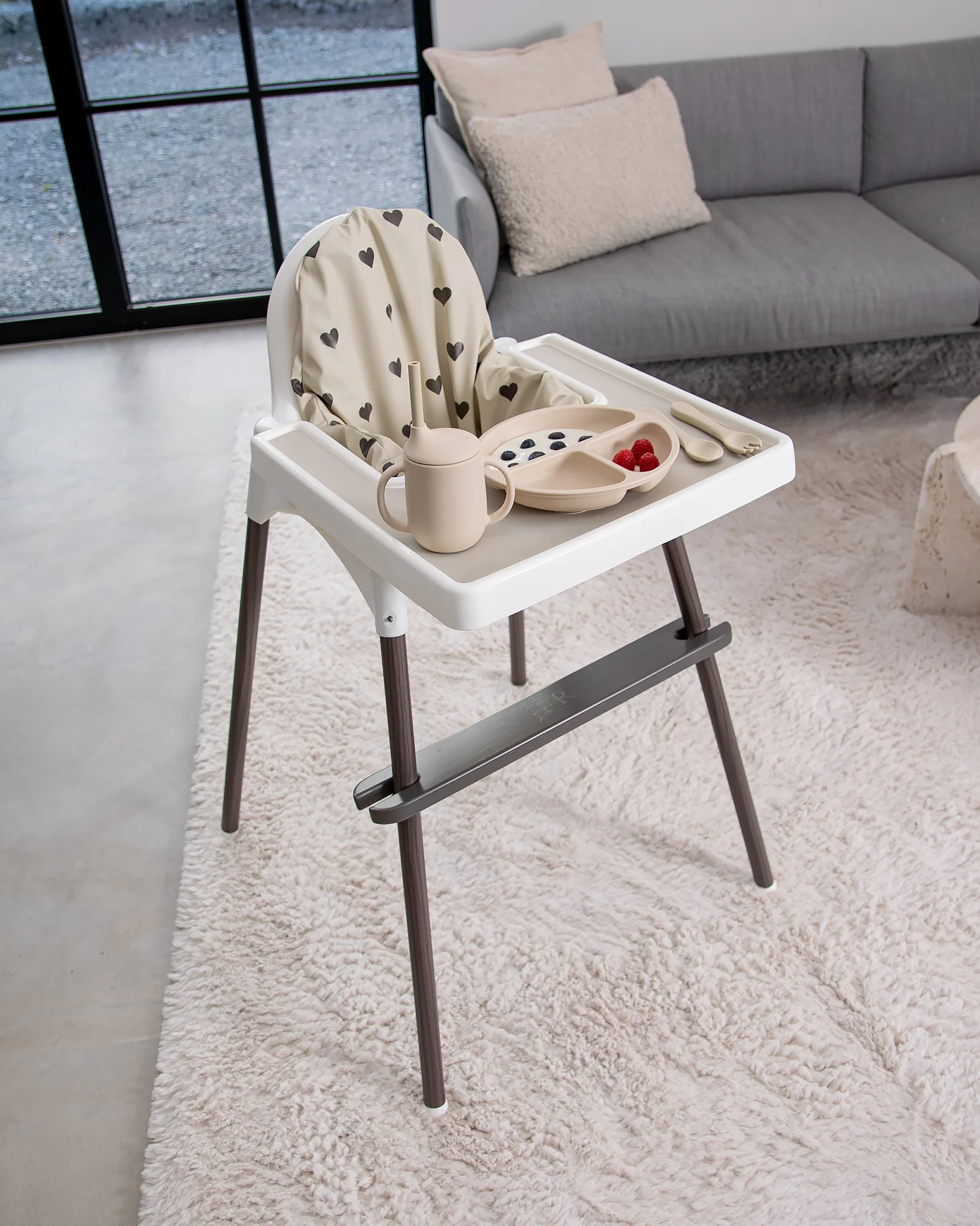 Sittkudde / Stolsdyna Beige med hjärtan - IKEA Antilop - Image 14
