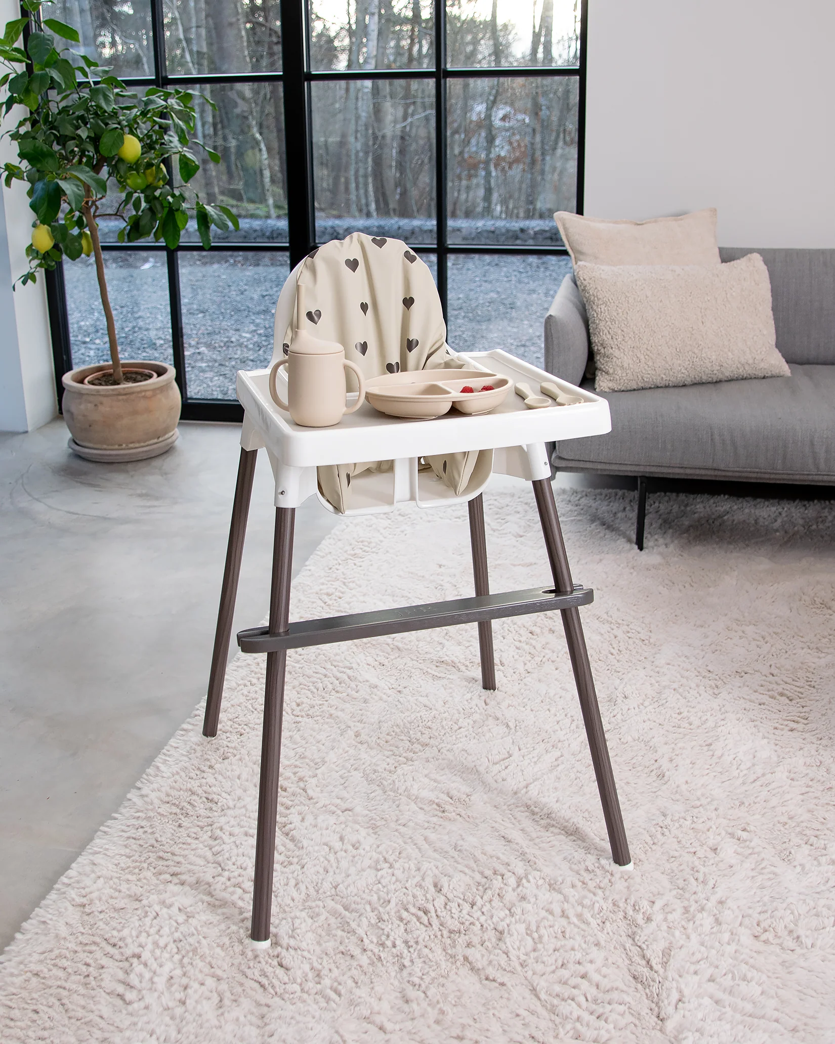 Sittkudde / Stolsdyna Beige med hjärtan - IKEA Antilop - Image 16
