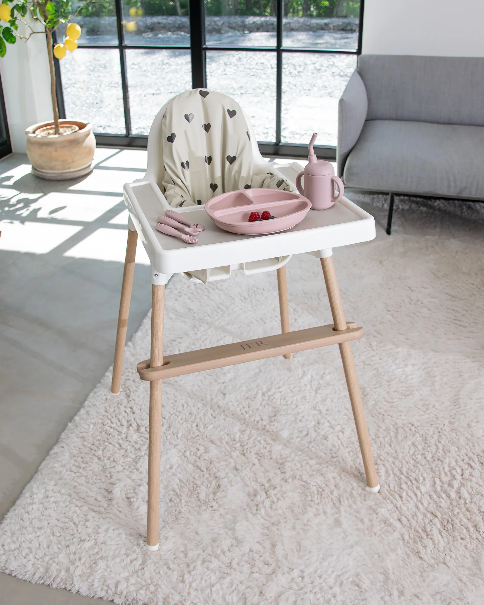 Sittkudde / Stolsdyna Beige med hjärtan - IKEA Antilop - Image 2