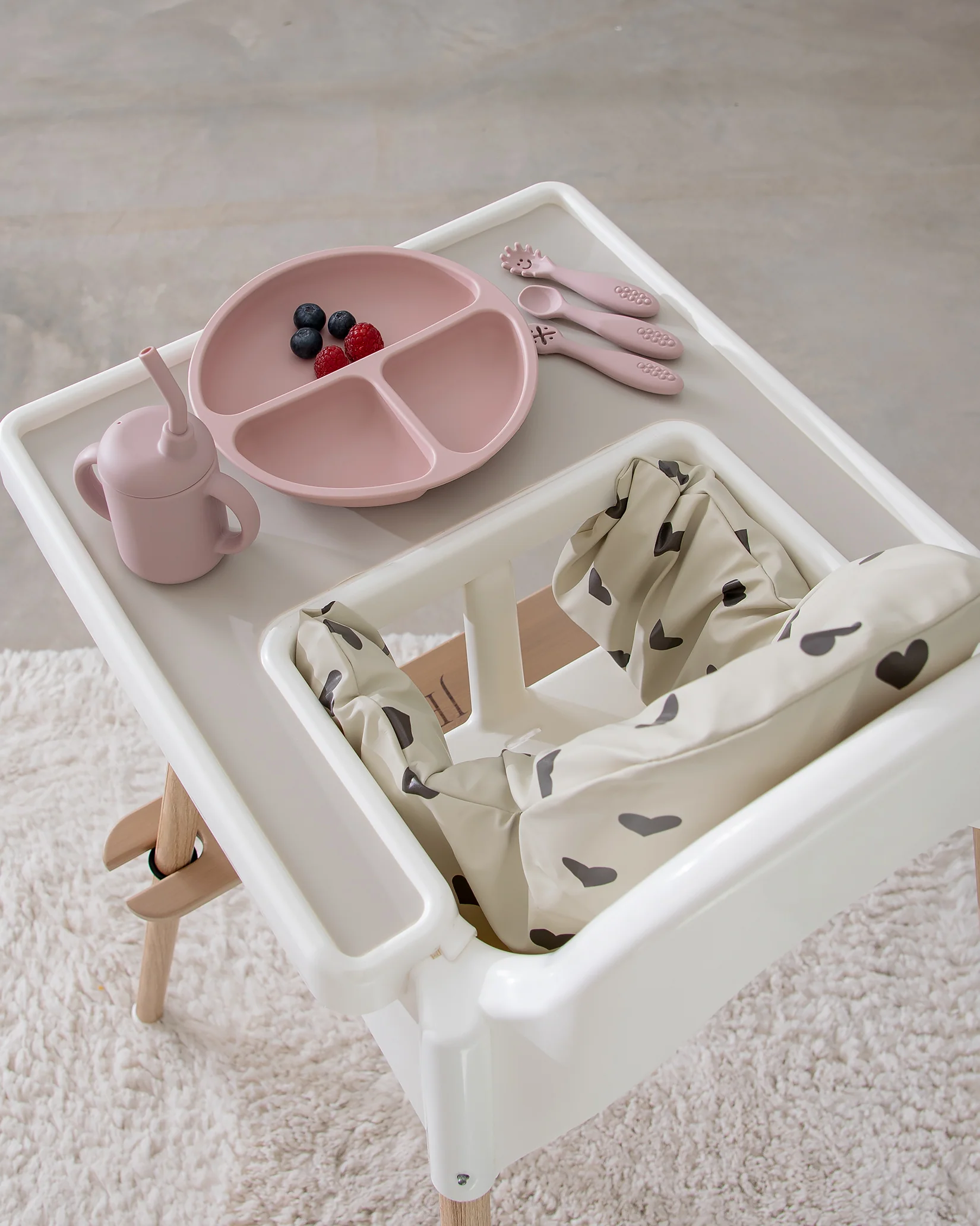 Sittkudde / Stolsdyna Beige med hjärtan - IKEA Antilop - Image 3