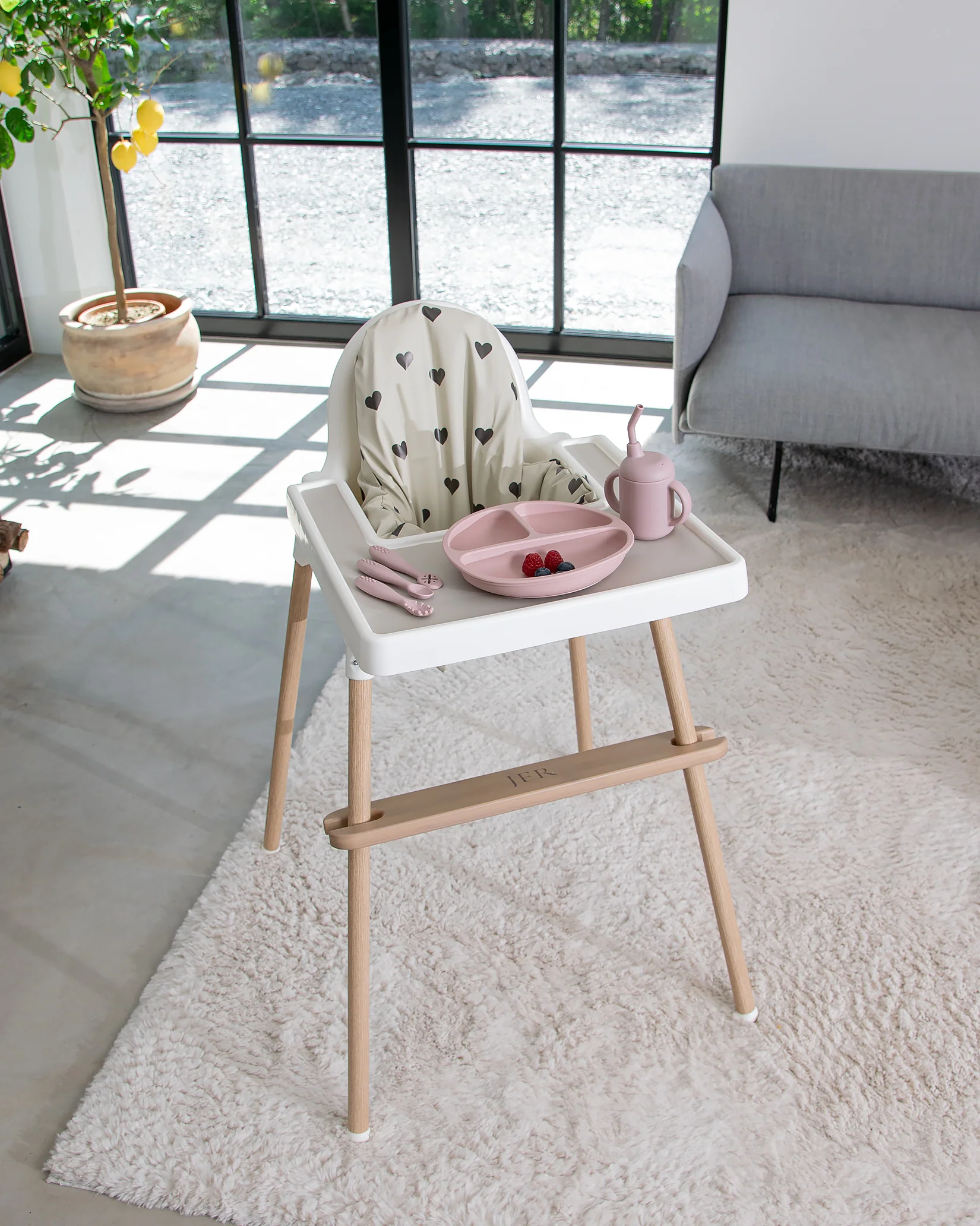 Sittkudde / Stolsdyna Beige med hjärtan - IKEA Antilop - Image 4