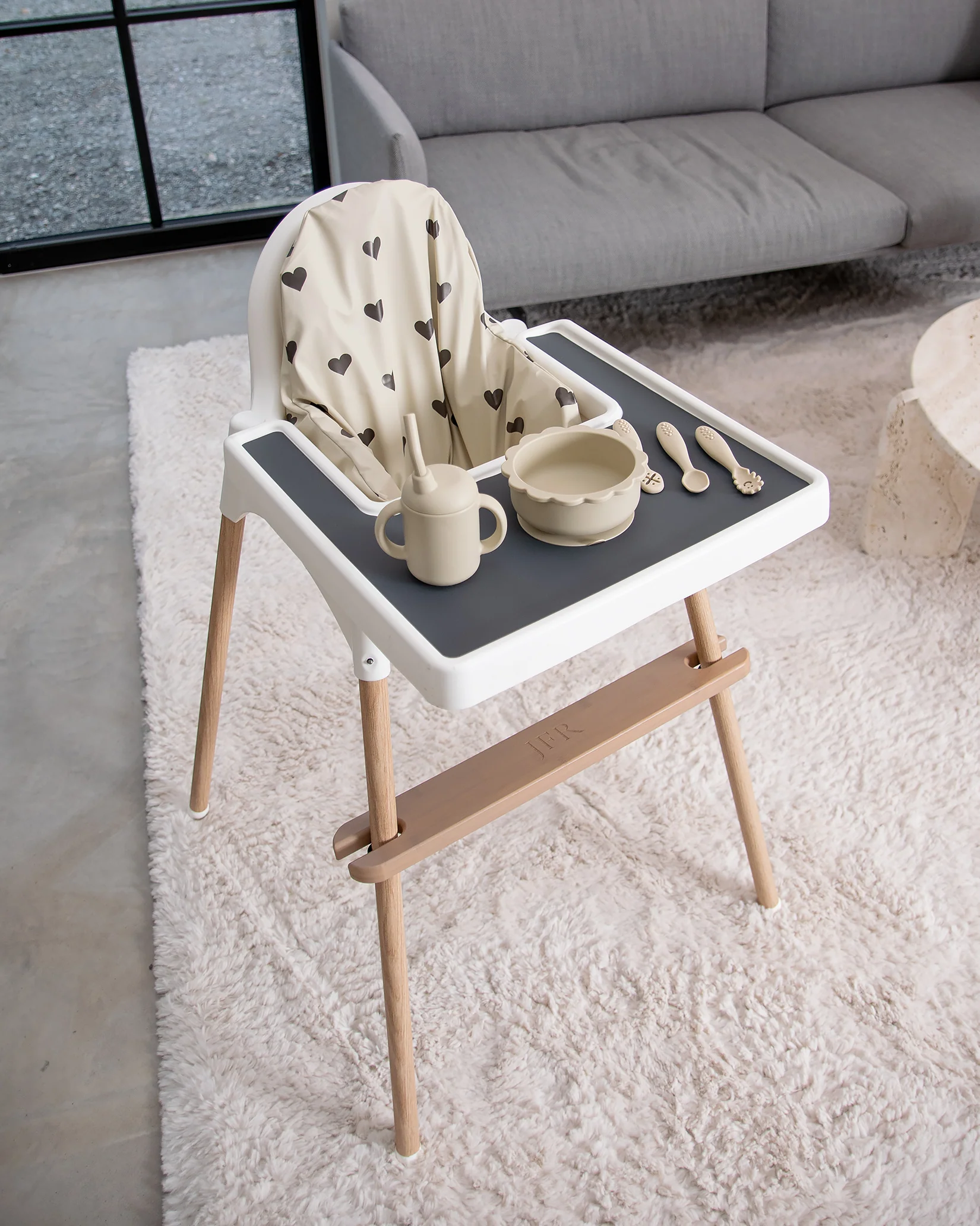 Sittkudde / Stolsdyna Beige med hjärtan - IKEA Antilop - Image 8