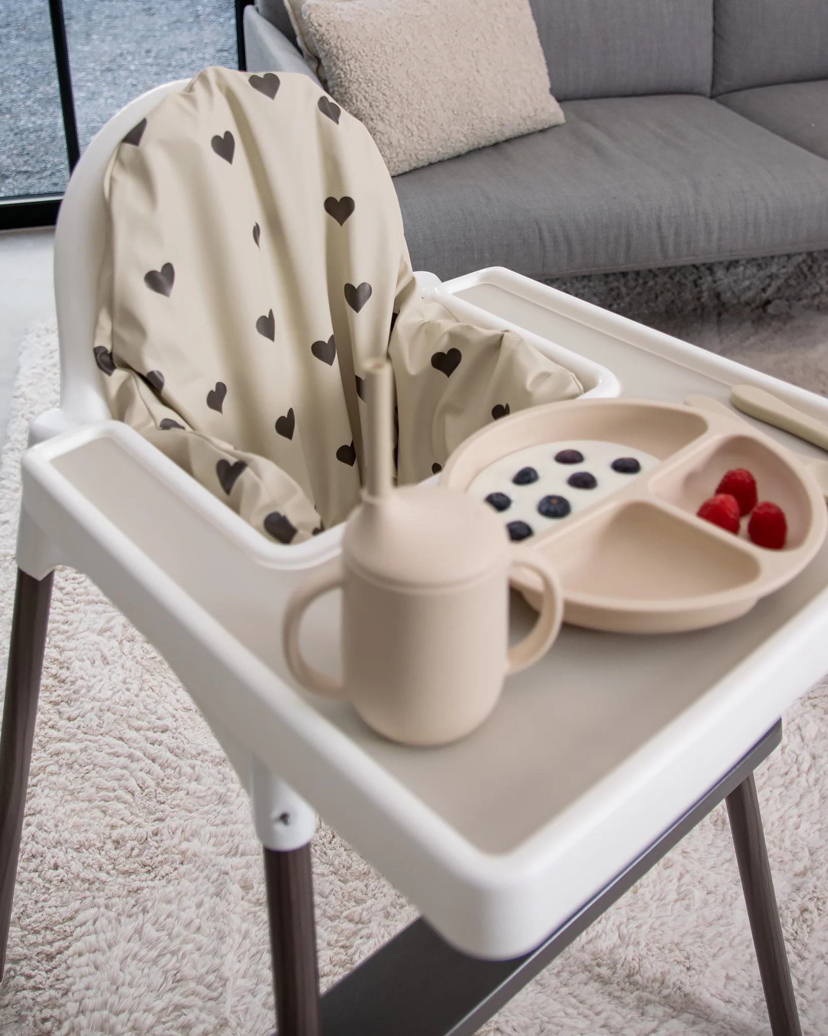 Sittkudde / Stolsdyna Beige med hjärtan - IKEA Antilop - Image 9
