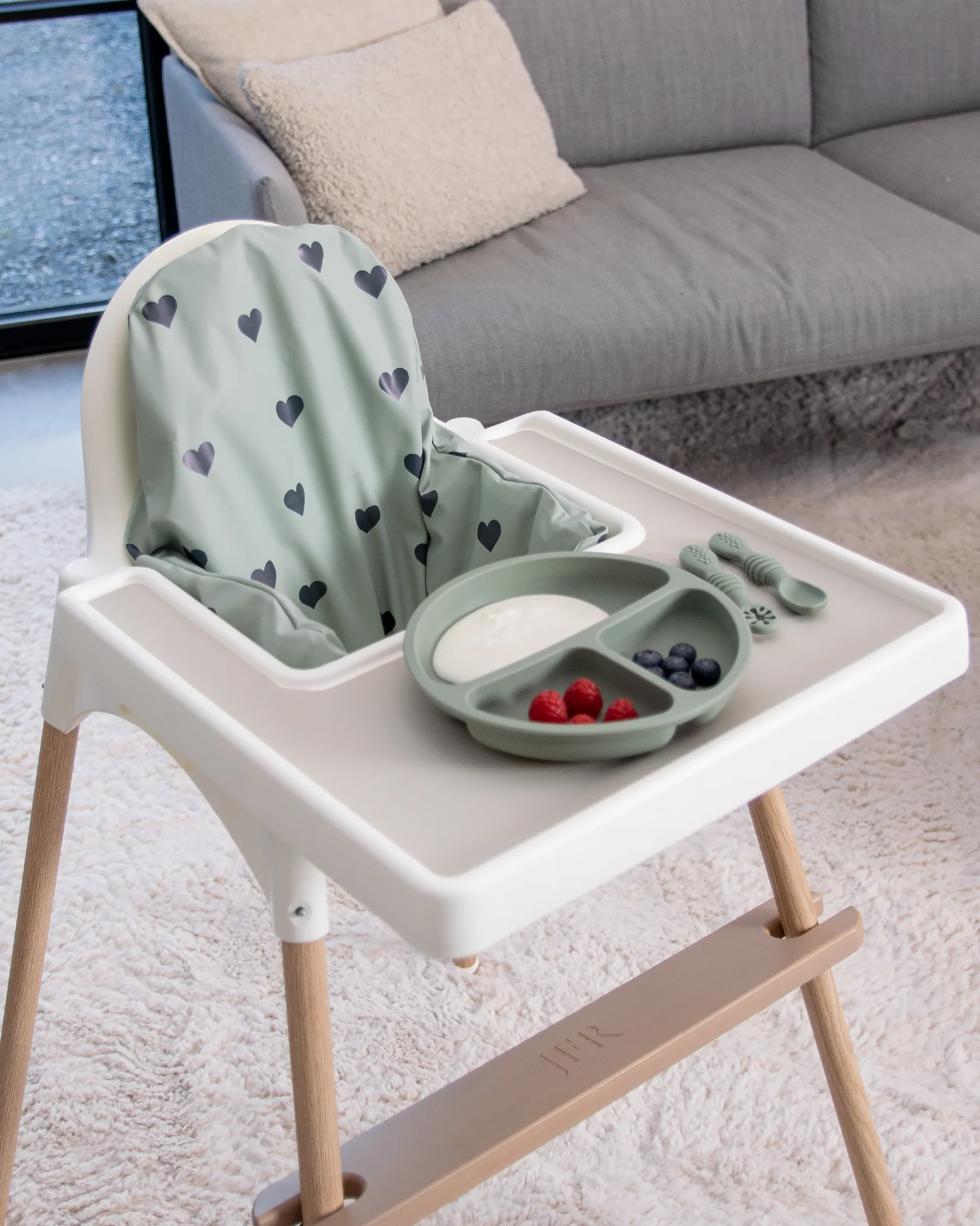 Sittkudde / Stolsdyna - Grönt med hjärtan - IKEA Antilop - Image 10