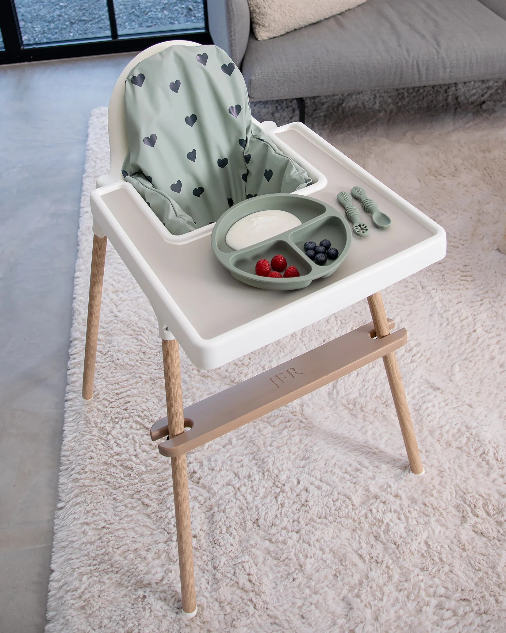 Sittkudde / Stolsdyna - Grönt med hjärtan - IKEA Antilop - Image 11