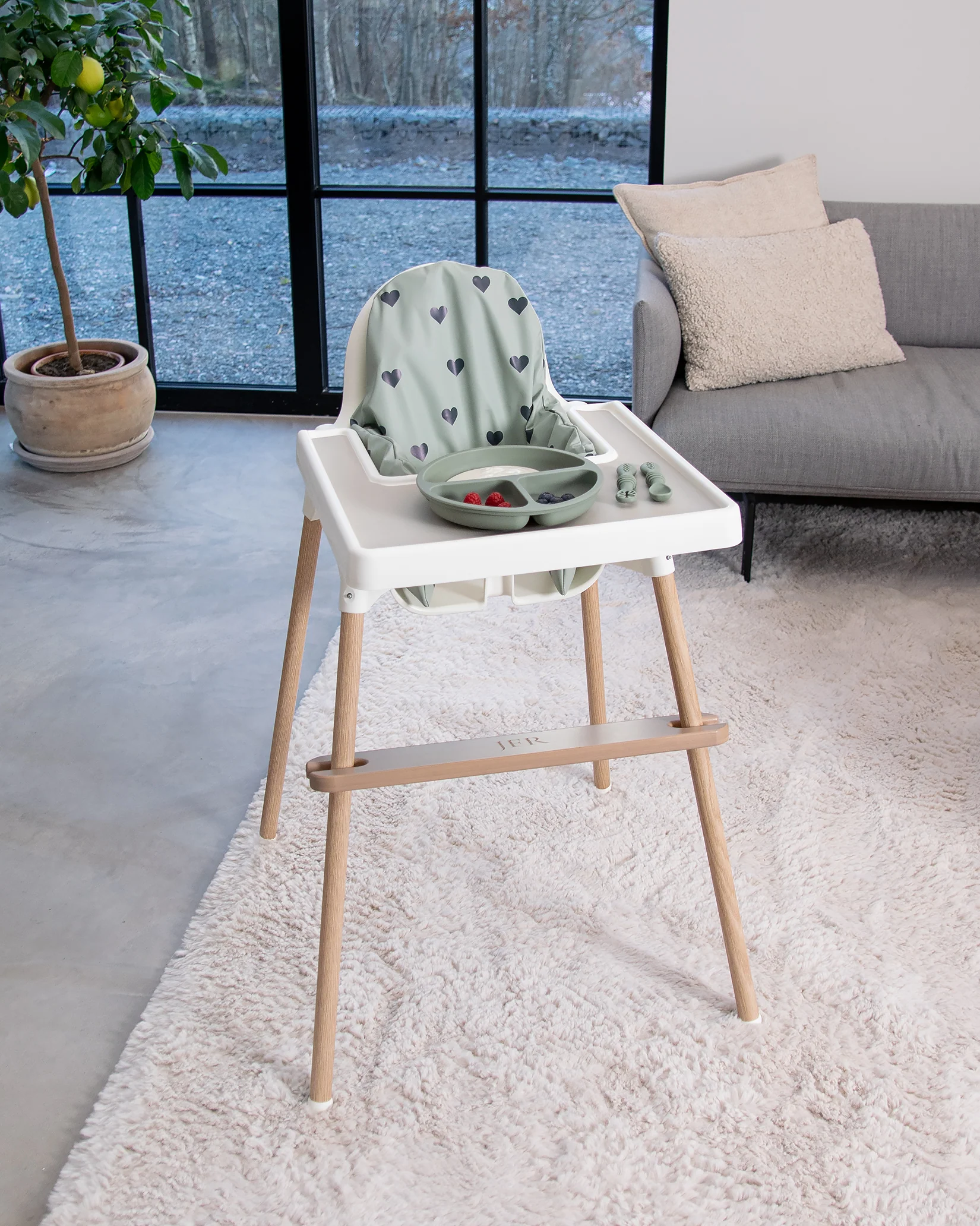 Sittkudde / Stolsdyna - Grönt med hjärtan - IKEA Antilop - Image 15