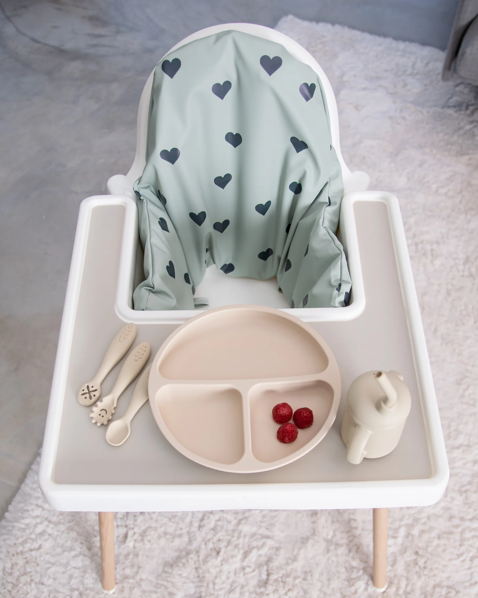 Sittkudde / Stolsdyna - Grönt med hjärtan - IKEA Antilop - Image 4