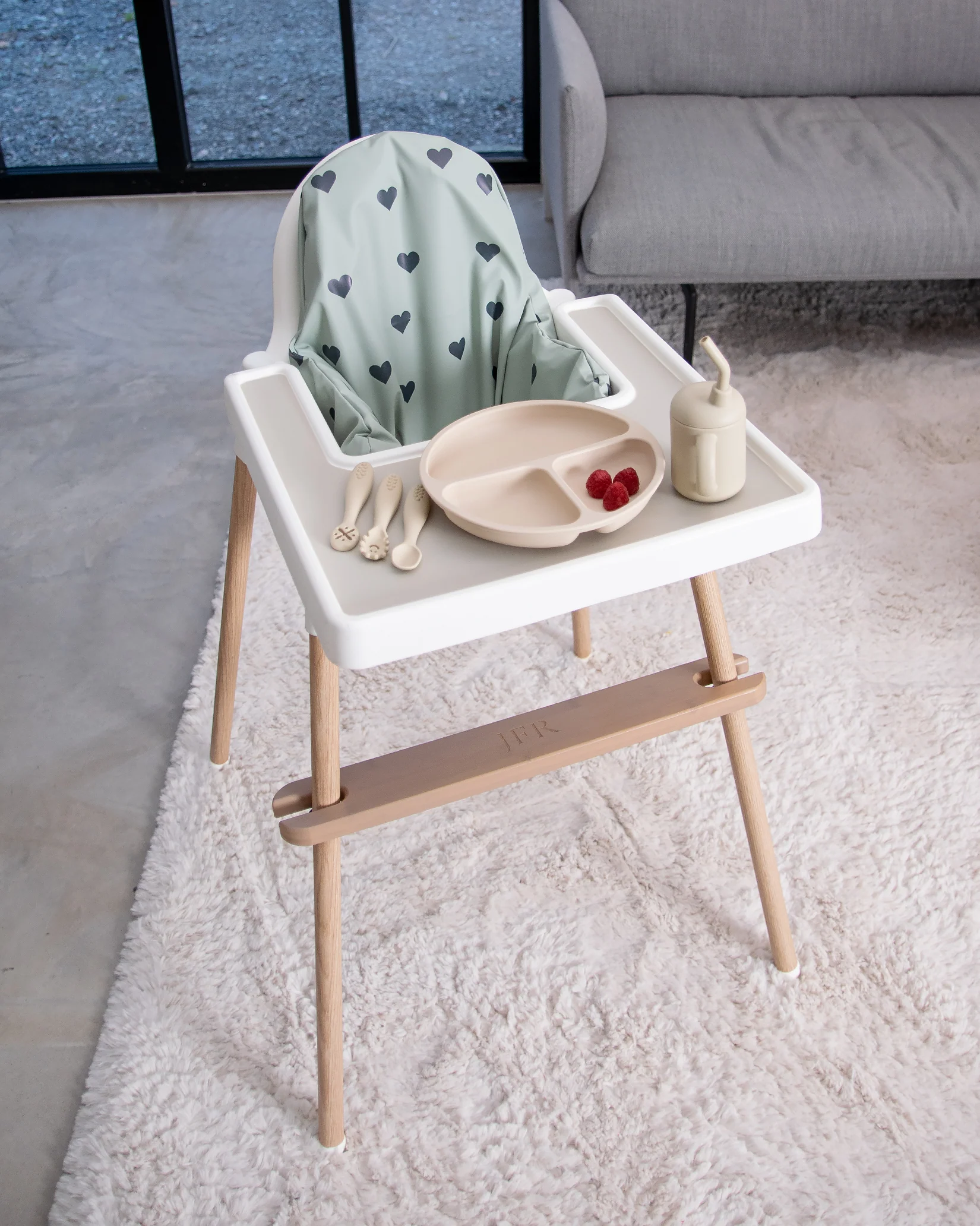 Sittkudde / Stolsdyna - Grönt med hjärtan - IKEA Antilop - Image 6