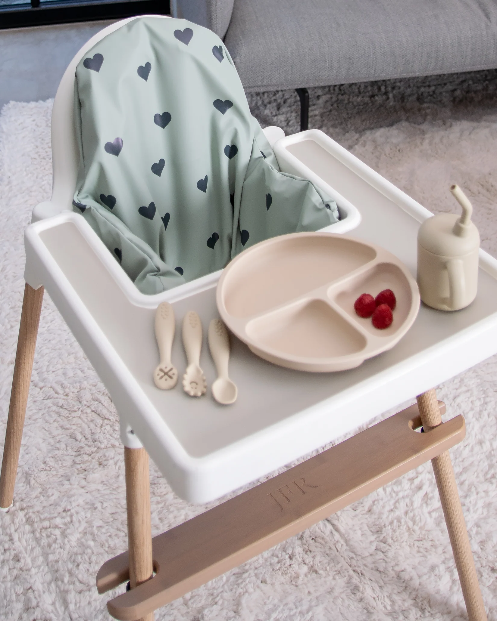 Sittkudde / Stolsdyna - Grönt med hjärtan - IKEA Antilop - Image 7