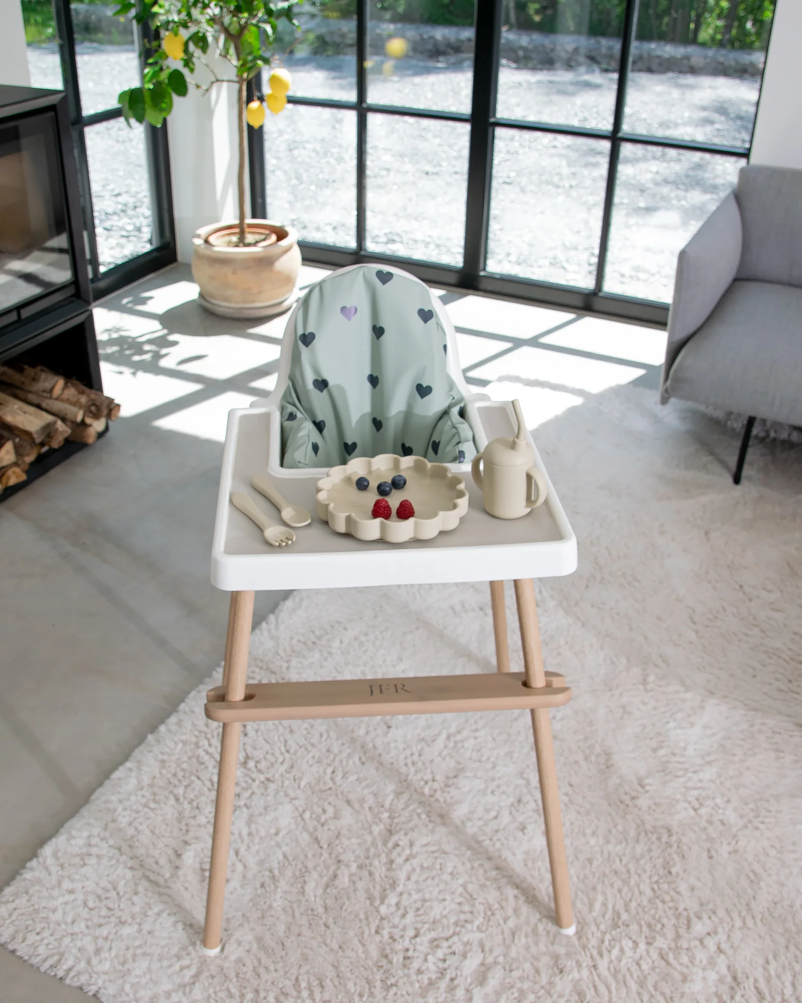 Sittkudde / Stolsdyna - Grönt med hjärtan - IKEA Antilop - Image 8