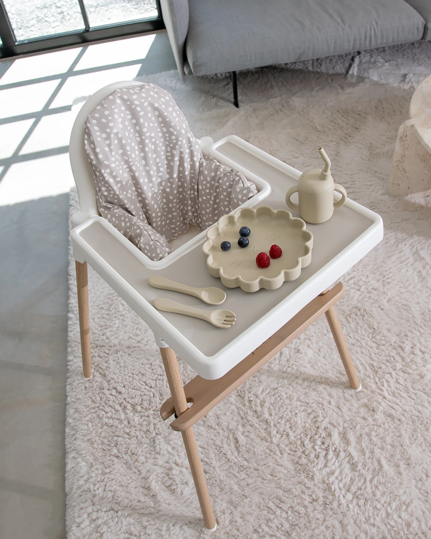 Sittkudde / Stolsdyna - Miniprickar Beige - IKEA Antilop