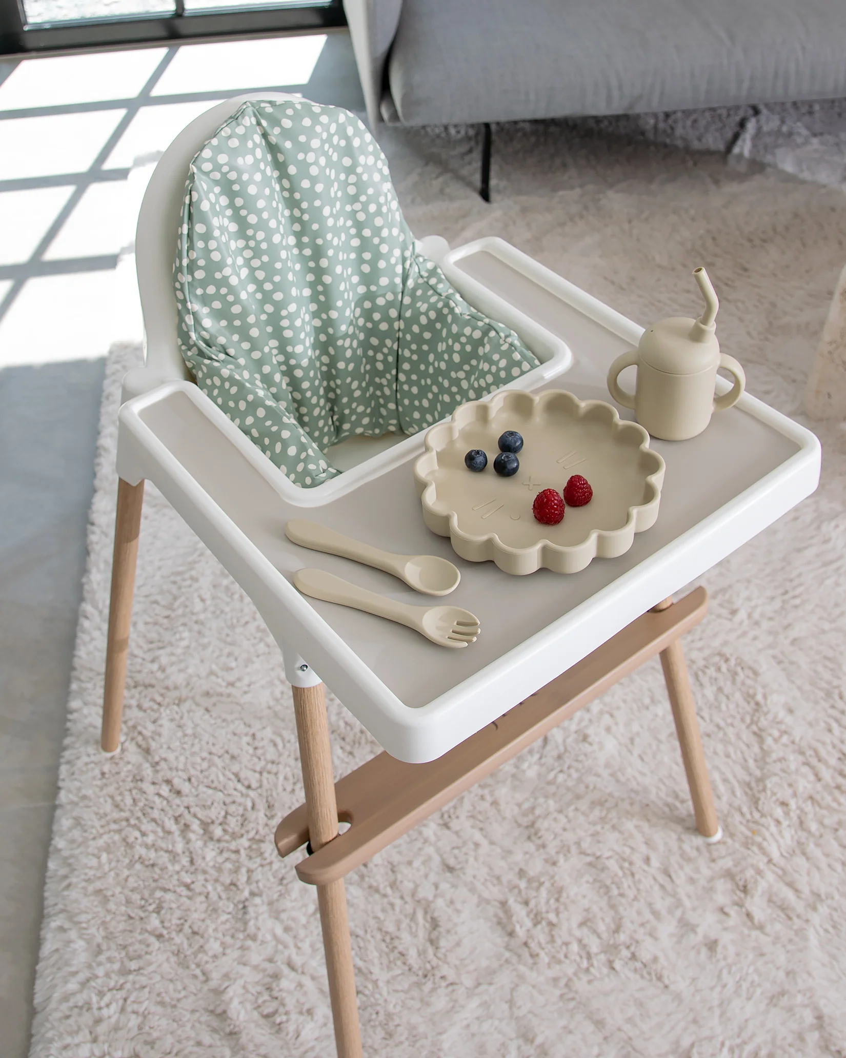 Sittkudde / Stolsdyna - Miniprickar Grön - IKEA Antilop