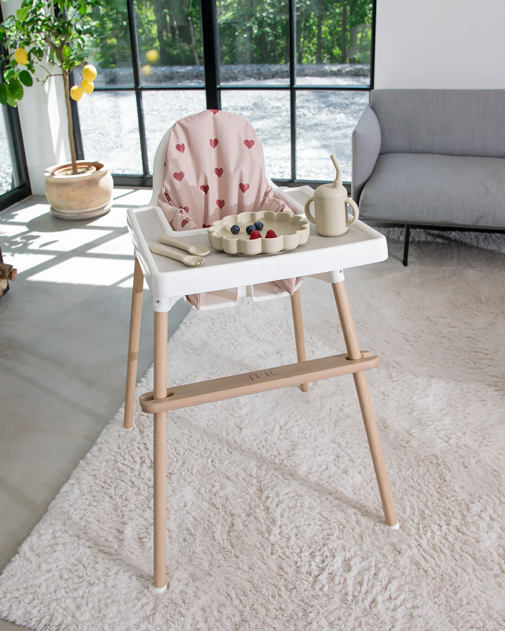 Sittkudde / Stolsdyna - Rosa med hjärtan - IKEA Antilop - Image 2