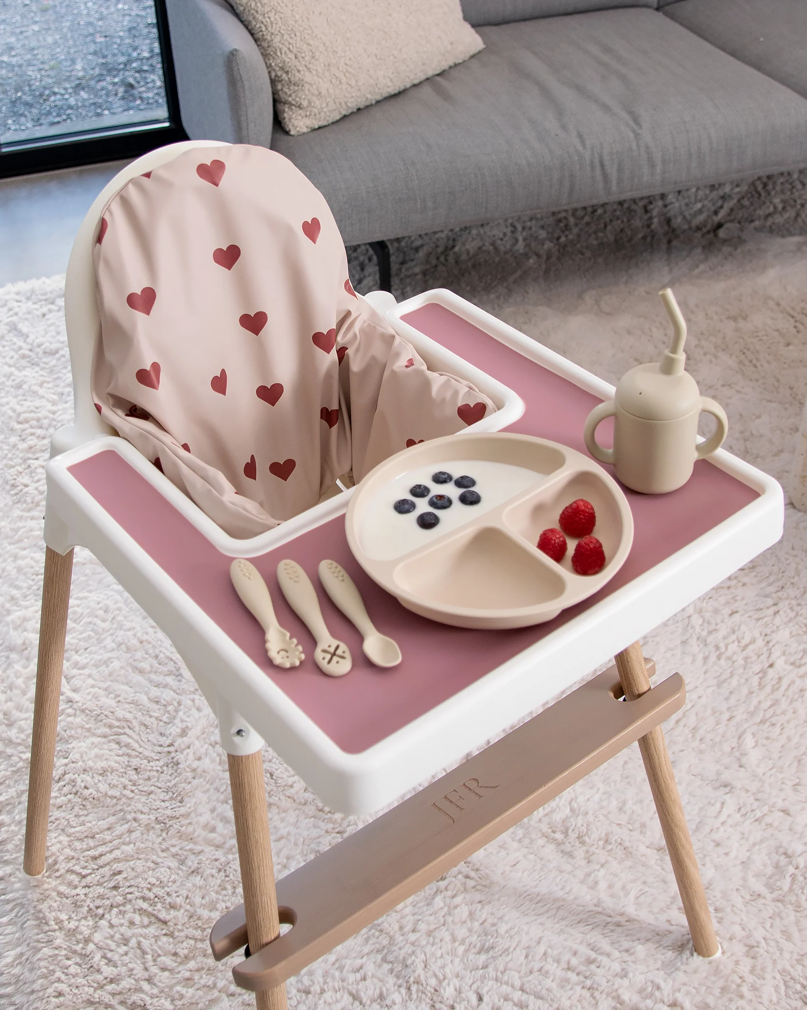 Sittkudde / Stolsdyna - Rosa med hjärtan - IKEA Antilop - Image 3