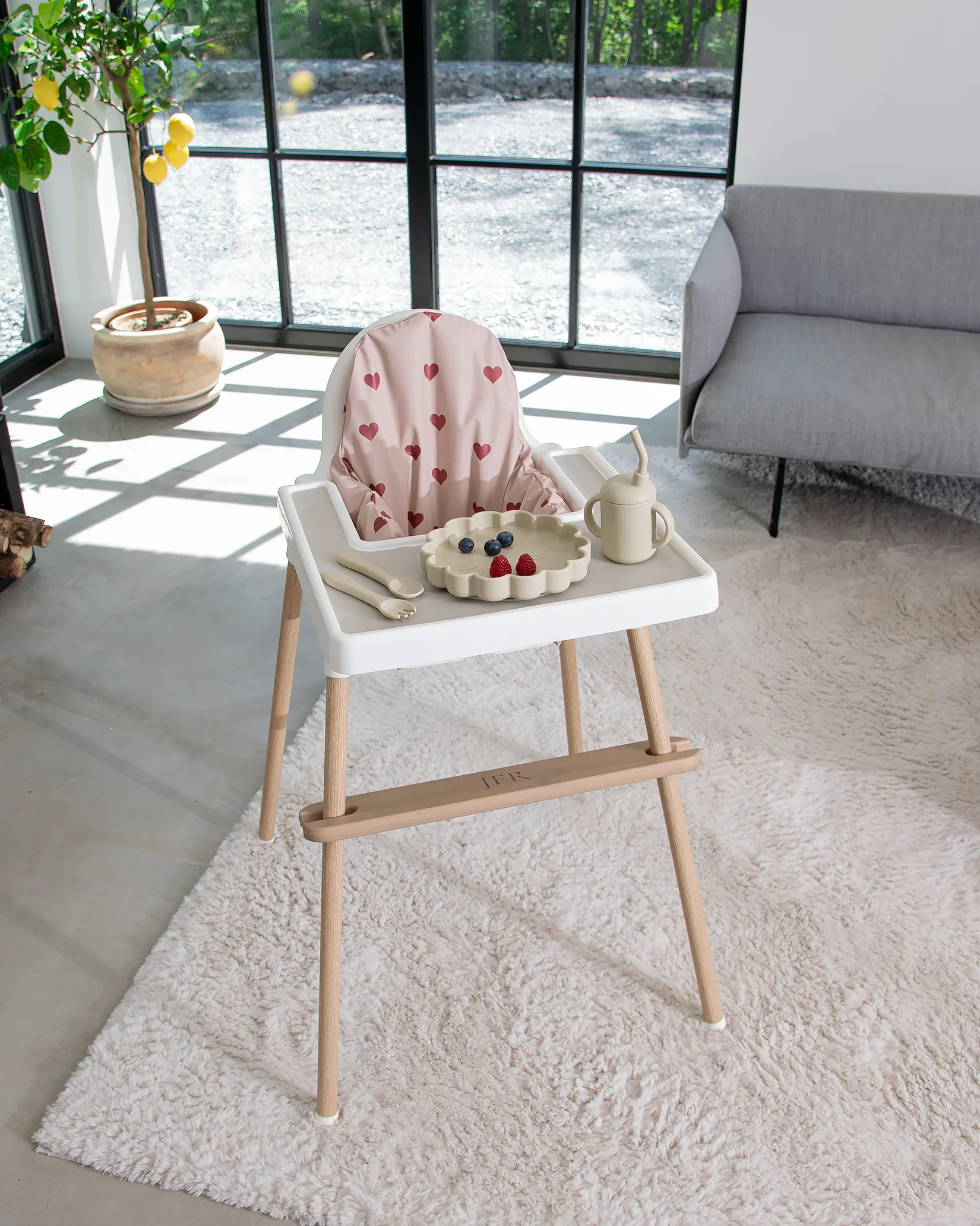 Sittkudde / Stolsdyna - Rosa med hjärtan - IKEA Antilop - Image 4