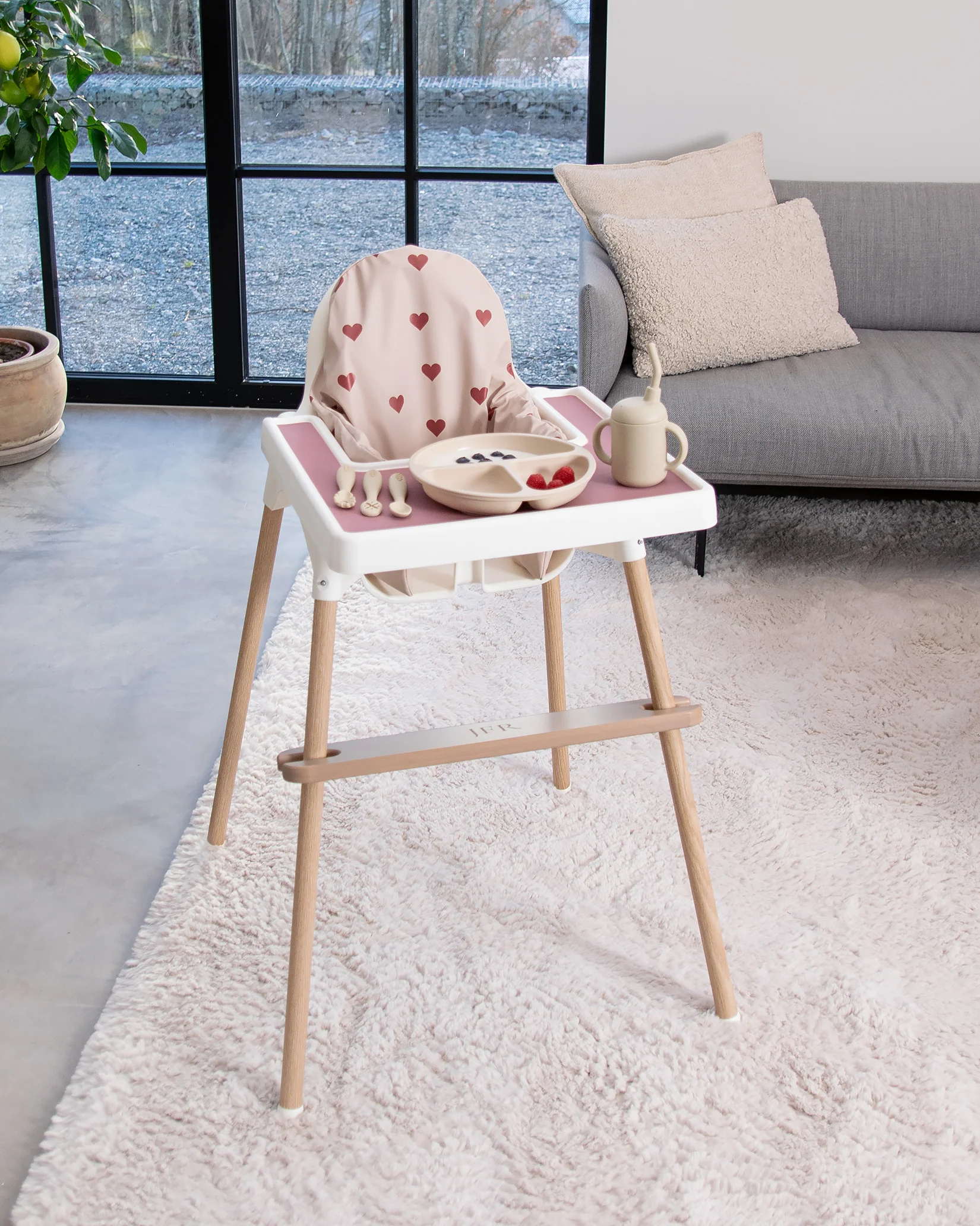 Sittkudde / Stolsdyna - Rosa med hjärtan - IKEA Antilop - Image 5