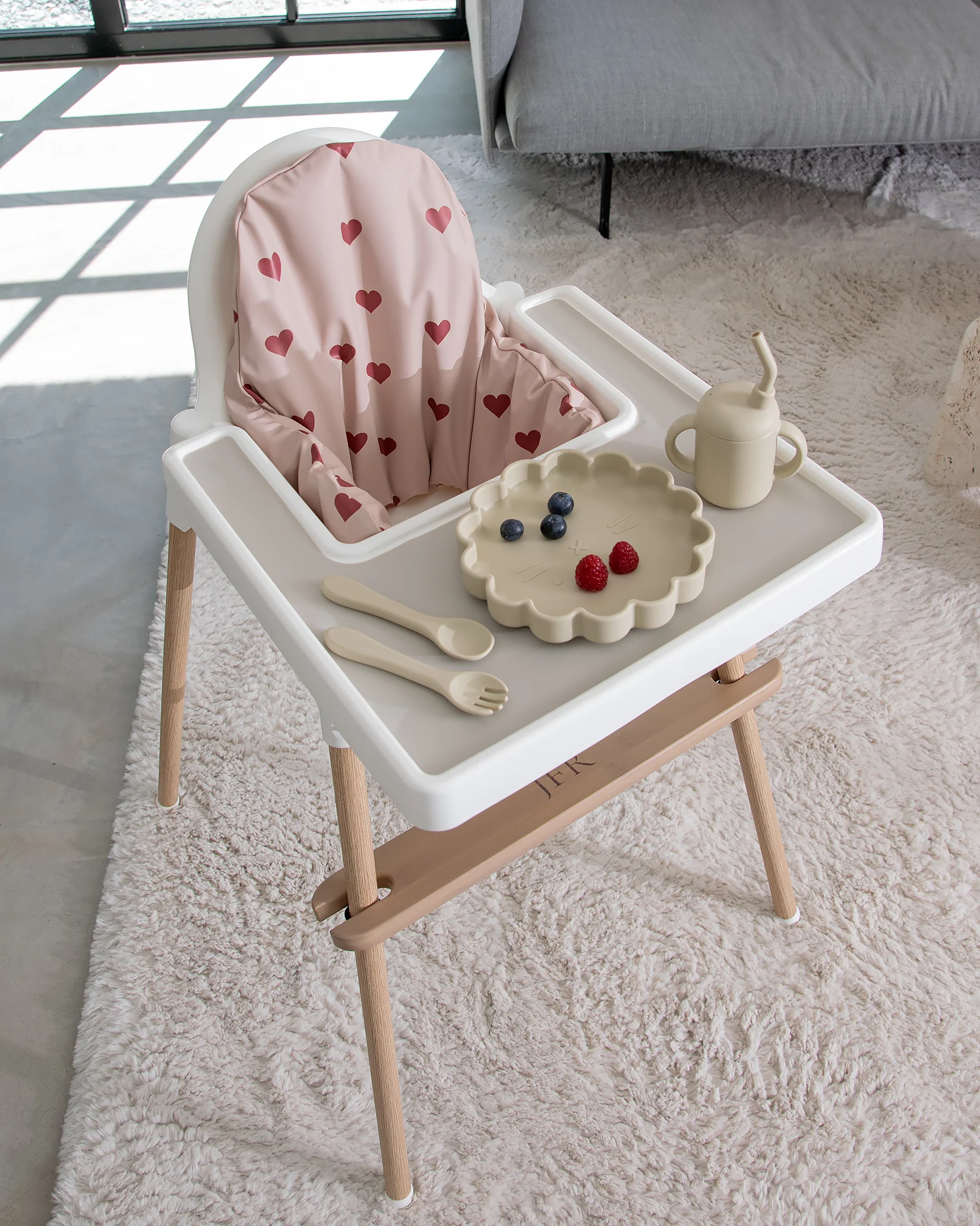 Sittkudde / Stolsdyna - Rosa med hjärtan - IKEA Antilop - Image 6