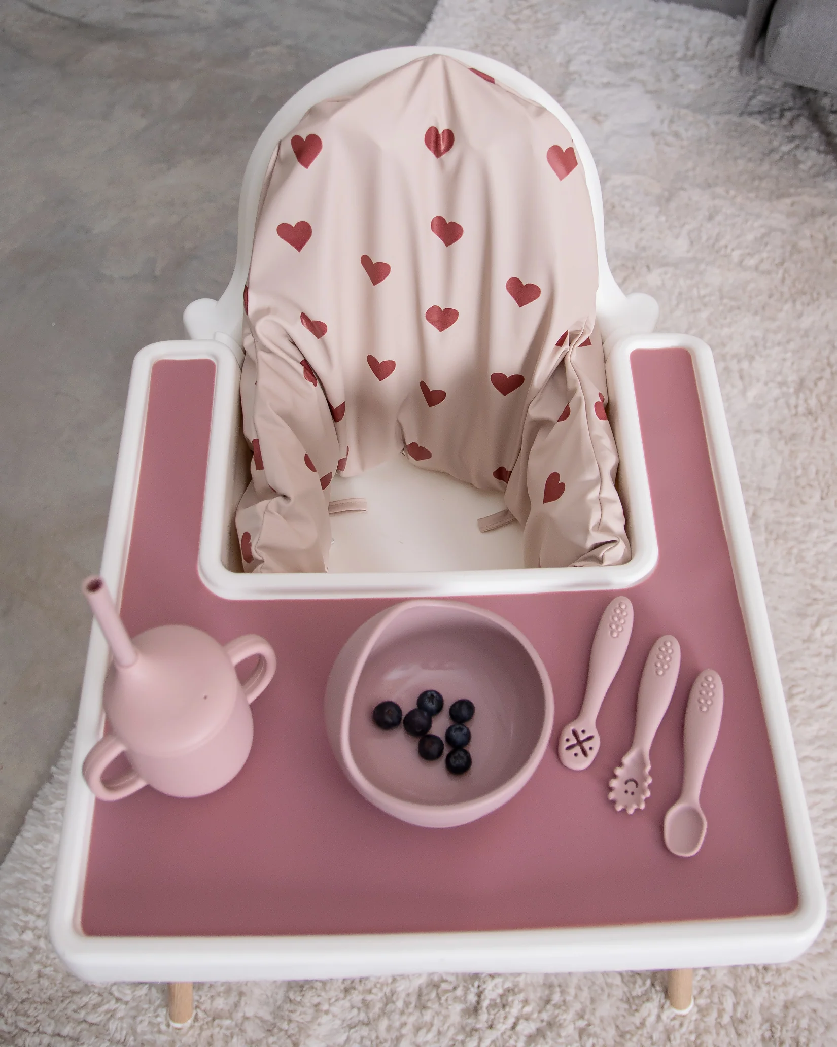 Sittkudde / Stolsdyna - Rosa med hjärtan - IKEA Antilop - Image 9