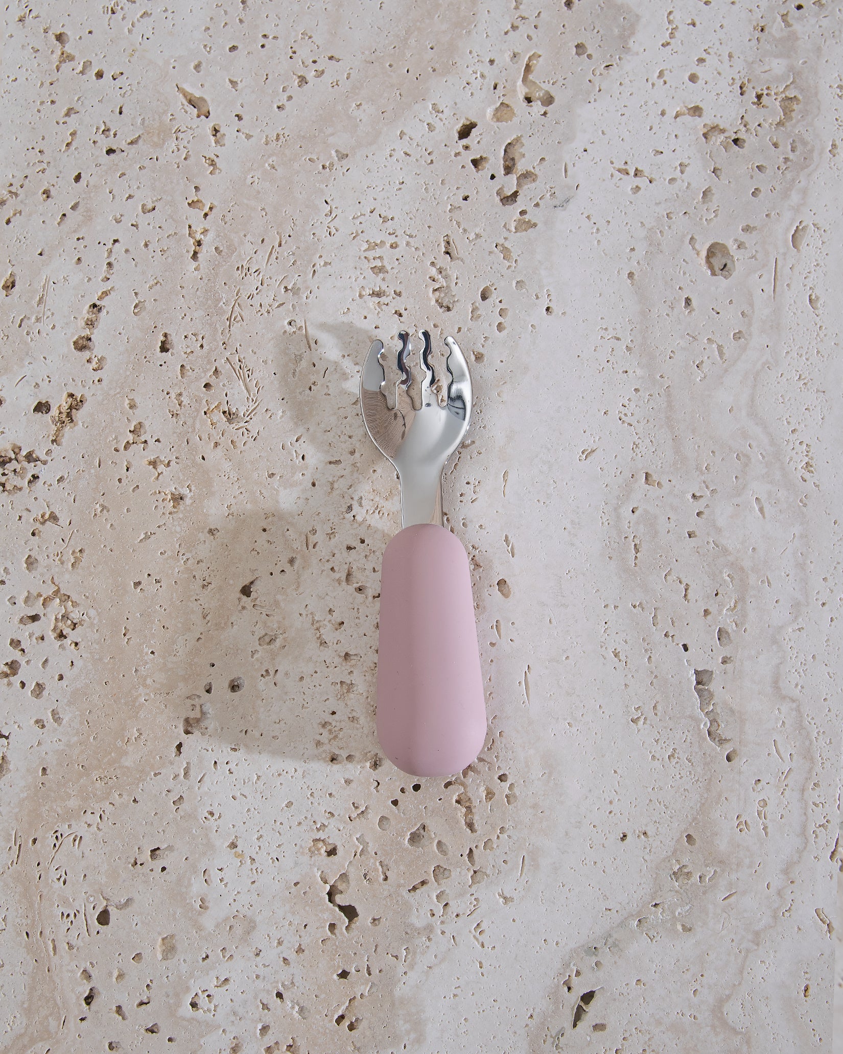 Barngaffel i silikon/stål - Blush Pink - Image 6