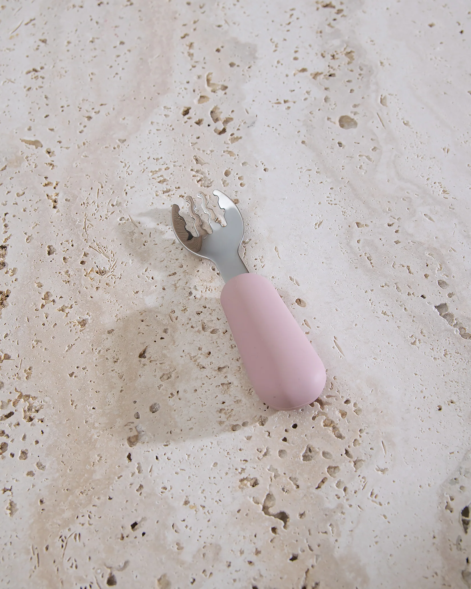 Barngaffel i silikon/stål - Blush Pink - Image 7