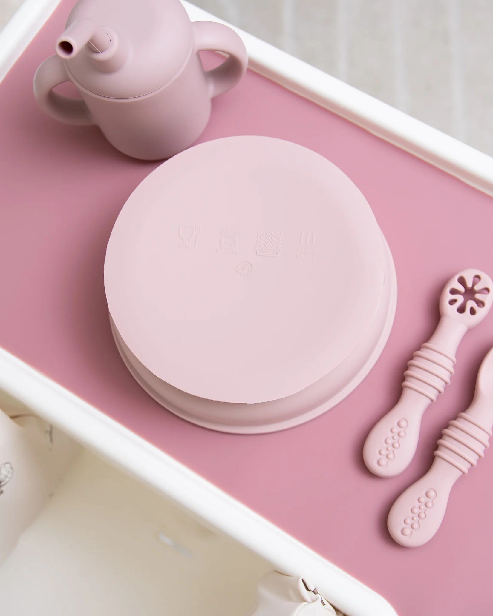 Barntallrik/skål utan uppdelning - Blush Pink - Image 3
