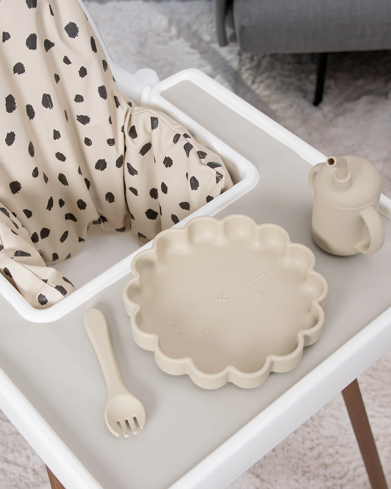 Barngaffel i silikon - Beige - Image 3