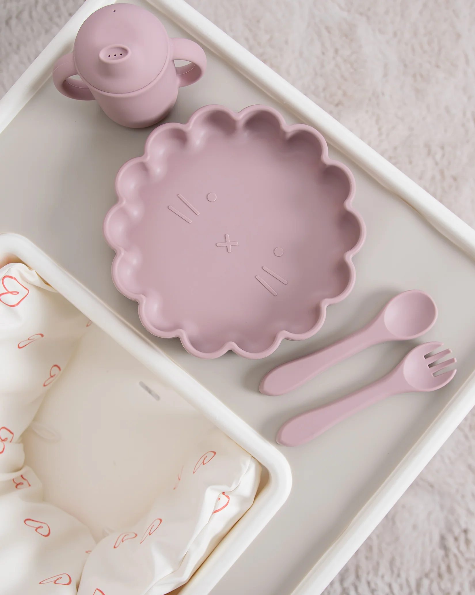 Barngaffel i silikon - Blush Pink - Image 2