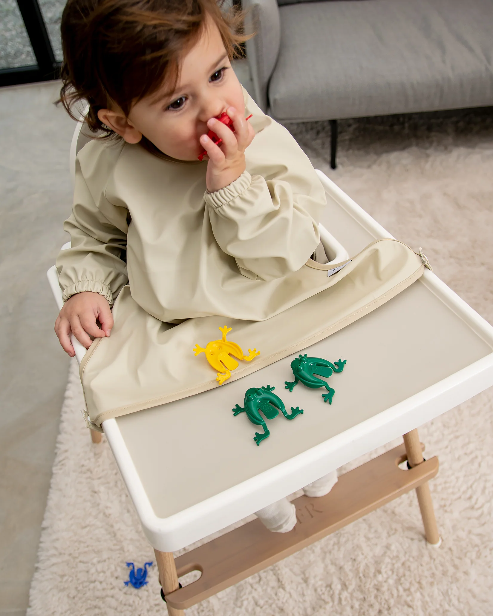 Långärmad Haklapp Med Förkläde - Beige - Image 3