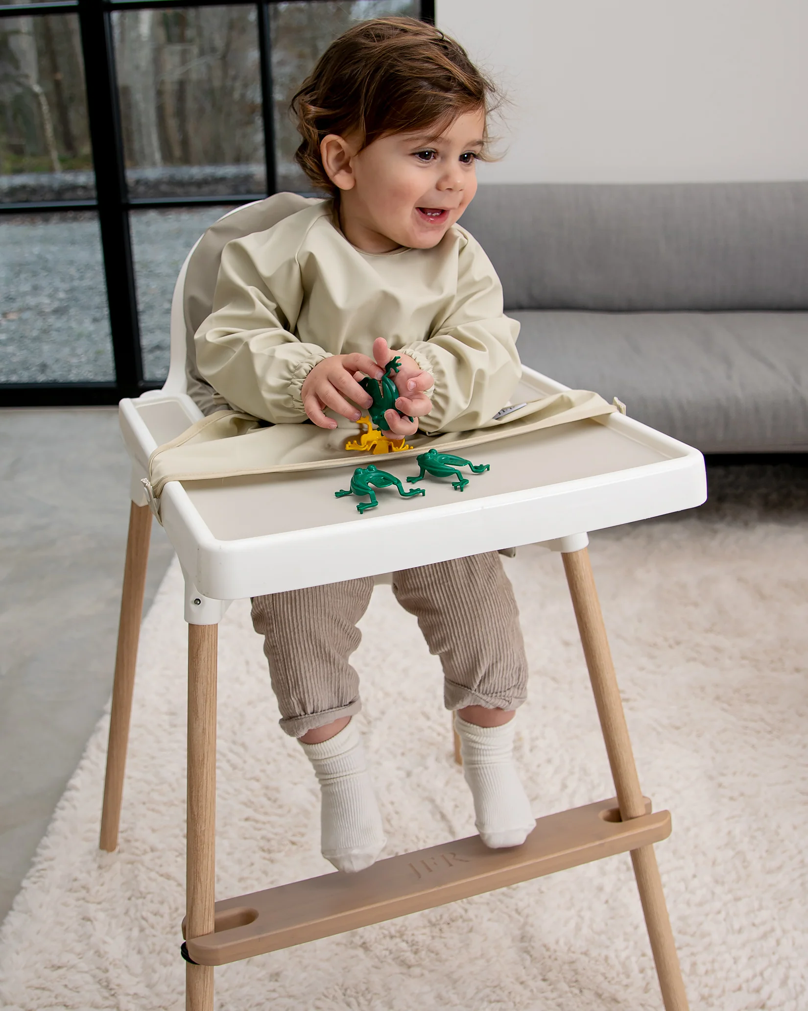 Långärmad Haklapp Med Förkläde - Beige - Image 5
