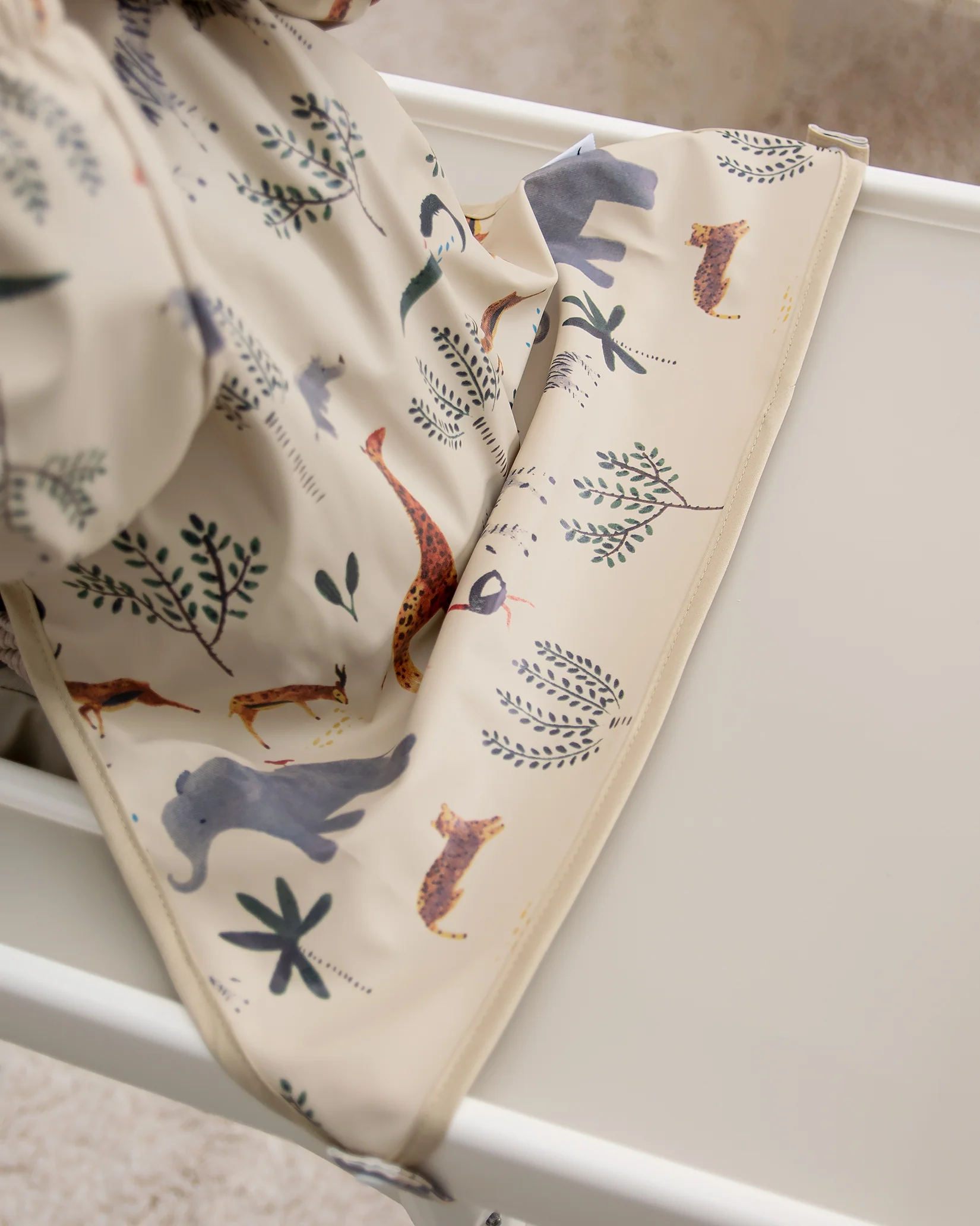 Långärmad Haklapp Med Förkläde - Djungeldjur Beige - Image 3