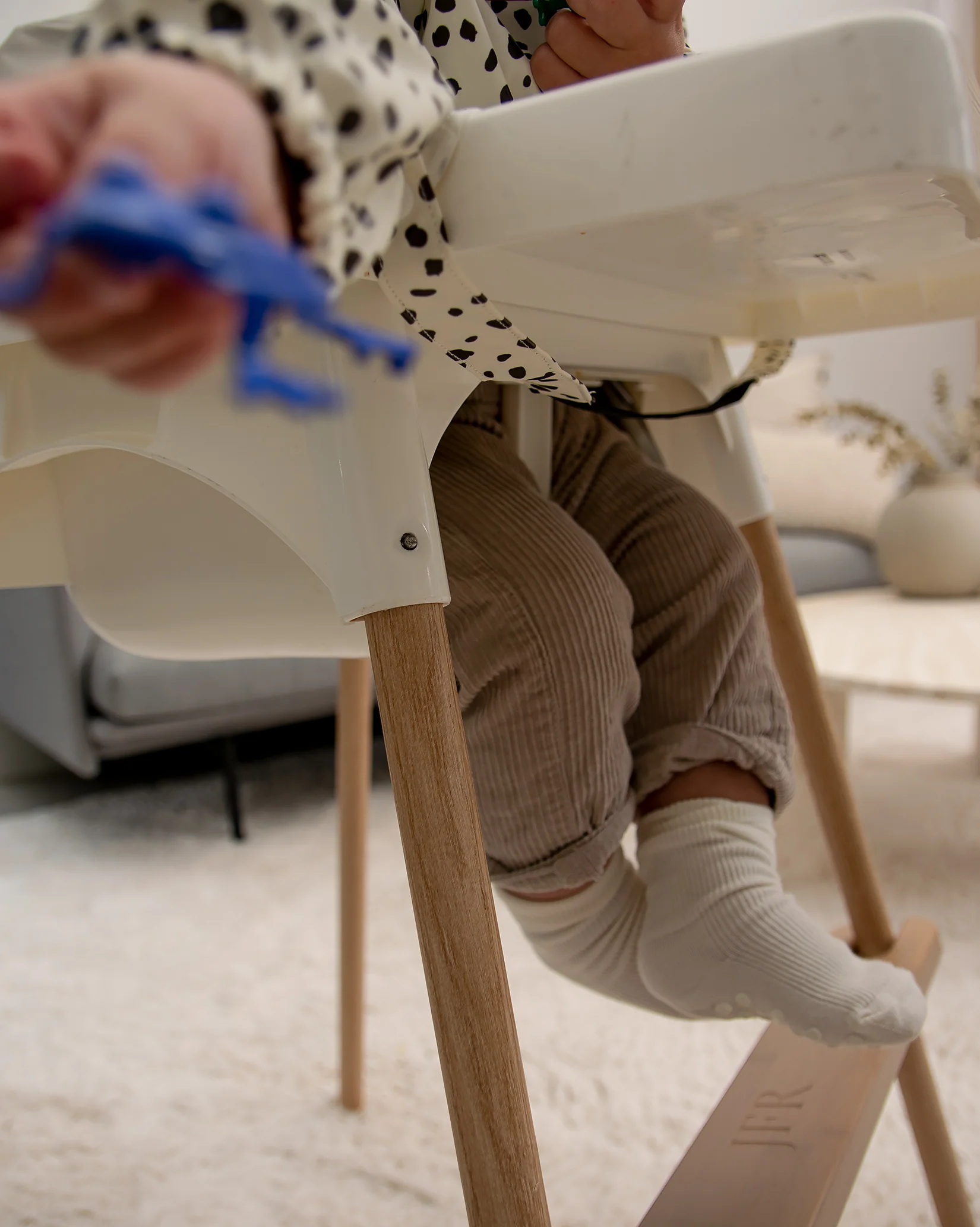 Långärmad Haklapp Med Förkläde - Minipricken Vit - Image 6