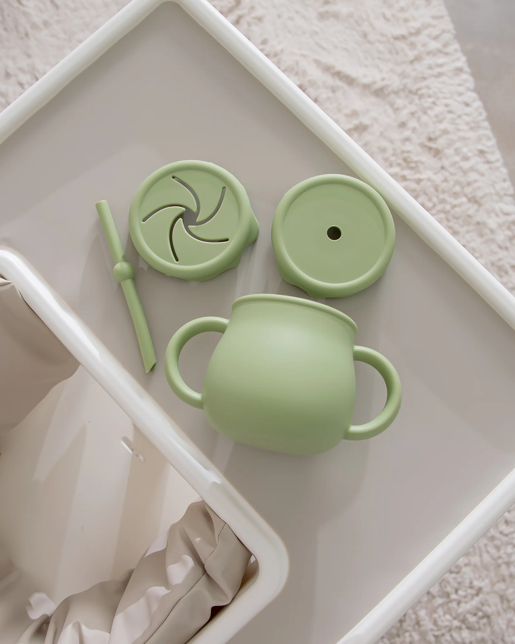 Mugg/snackbox med sugrör & lock - Matcha - Image 2