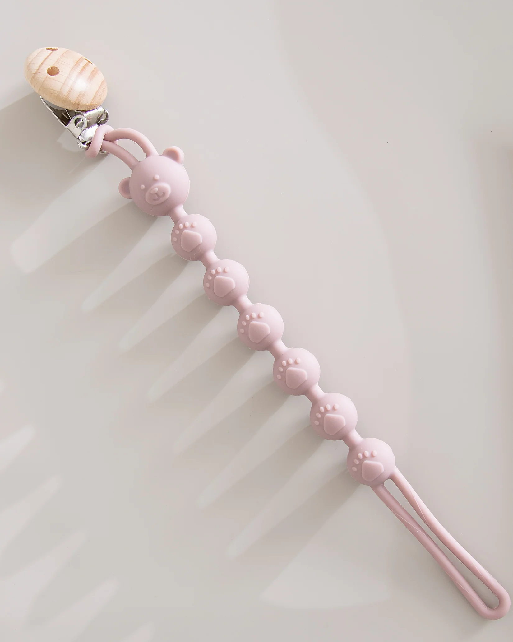 Napphållare i silikon - Teddy - Blush Pink - Image 2