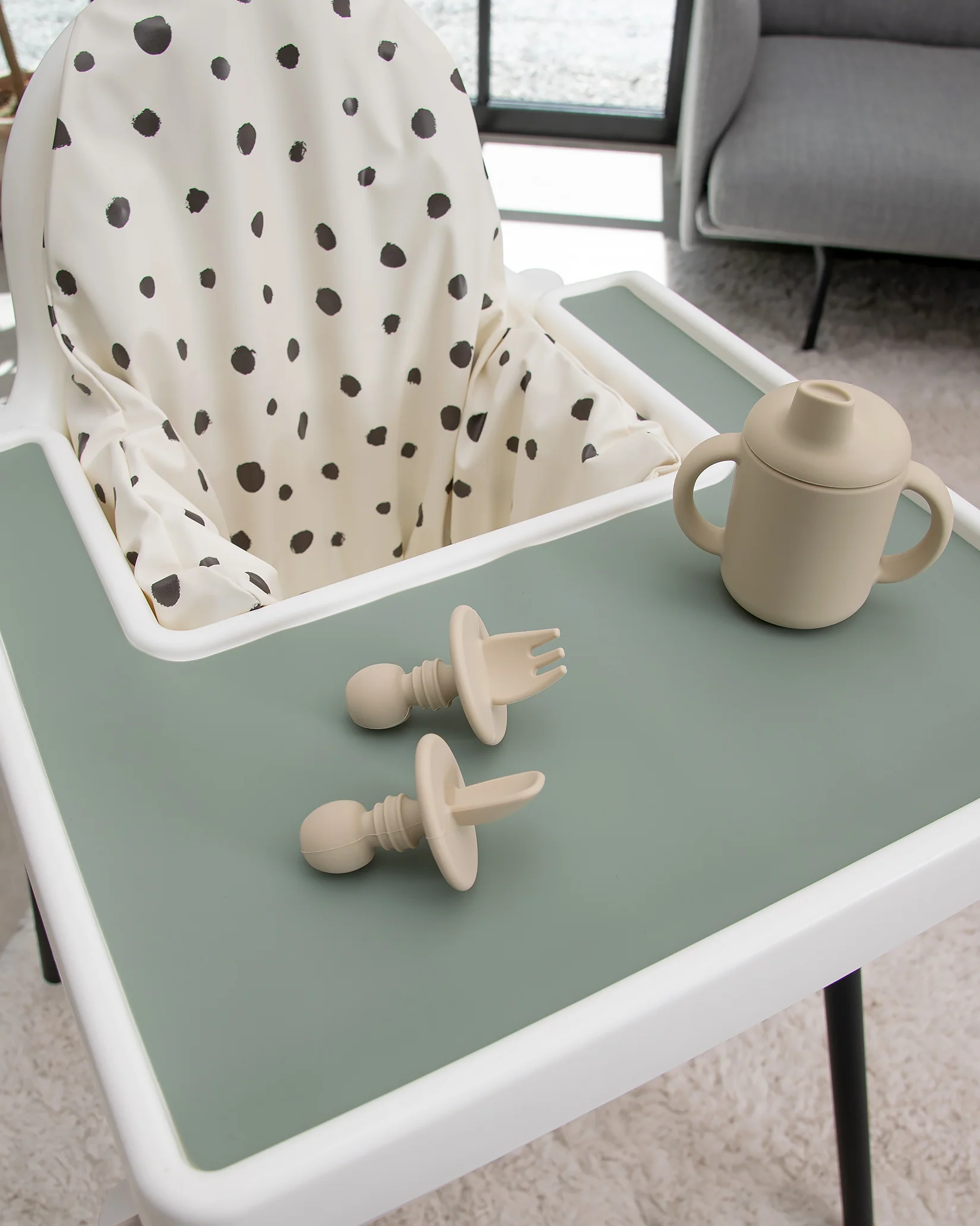 Pre-Spoon/Nybörjarsked & Gaffel - Beige (2 st) - Image 4