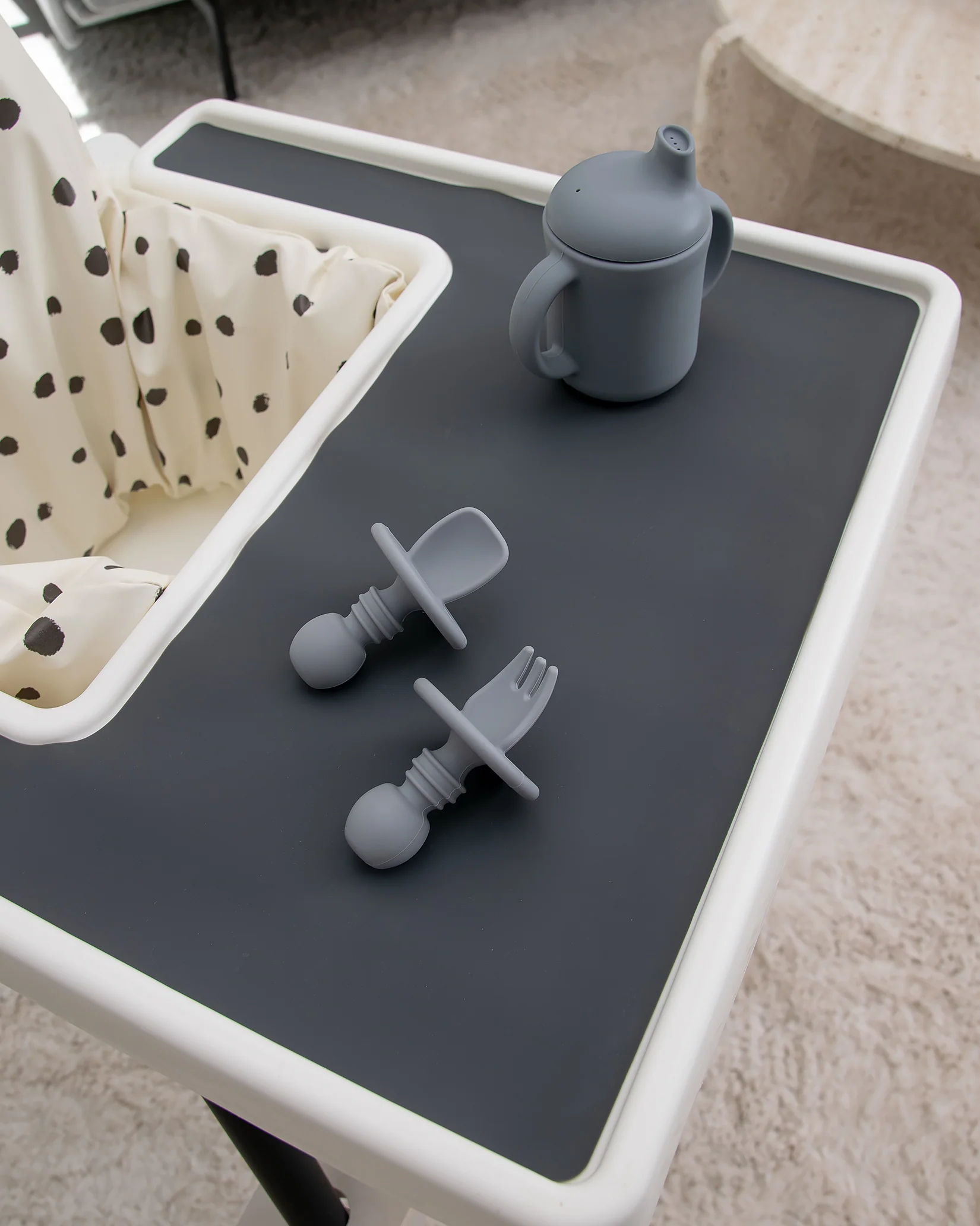 Pre-Spoon/Nybörjarsked & Gaffel - Grey (2 st) - Image 3