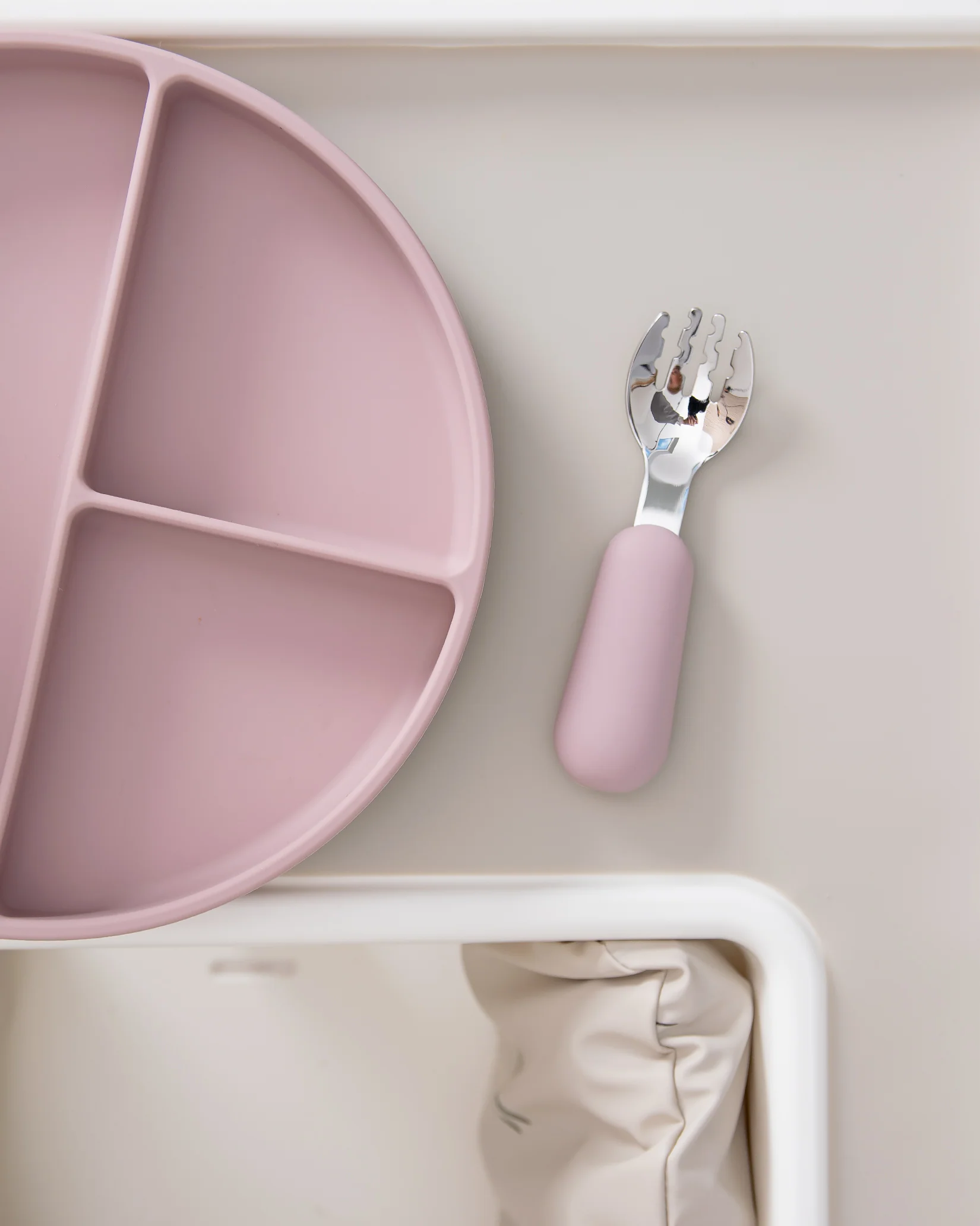 Barnsked i silikon/stål - Blush Pink - Image 5