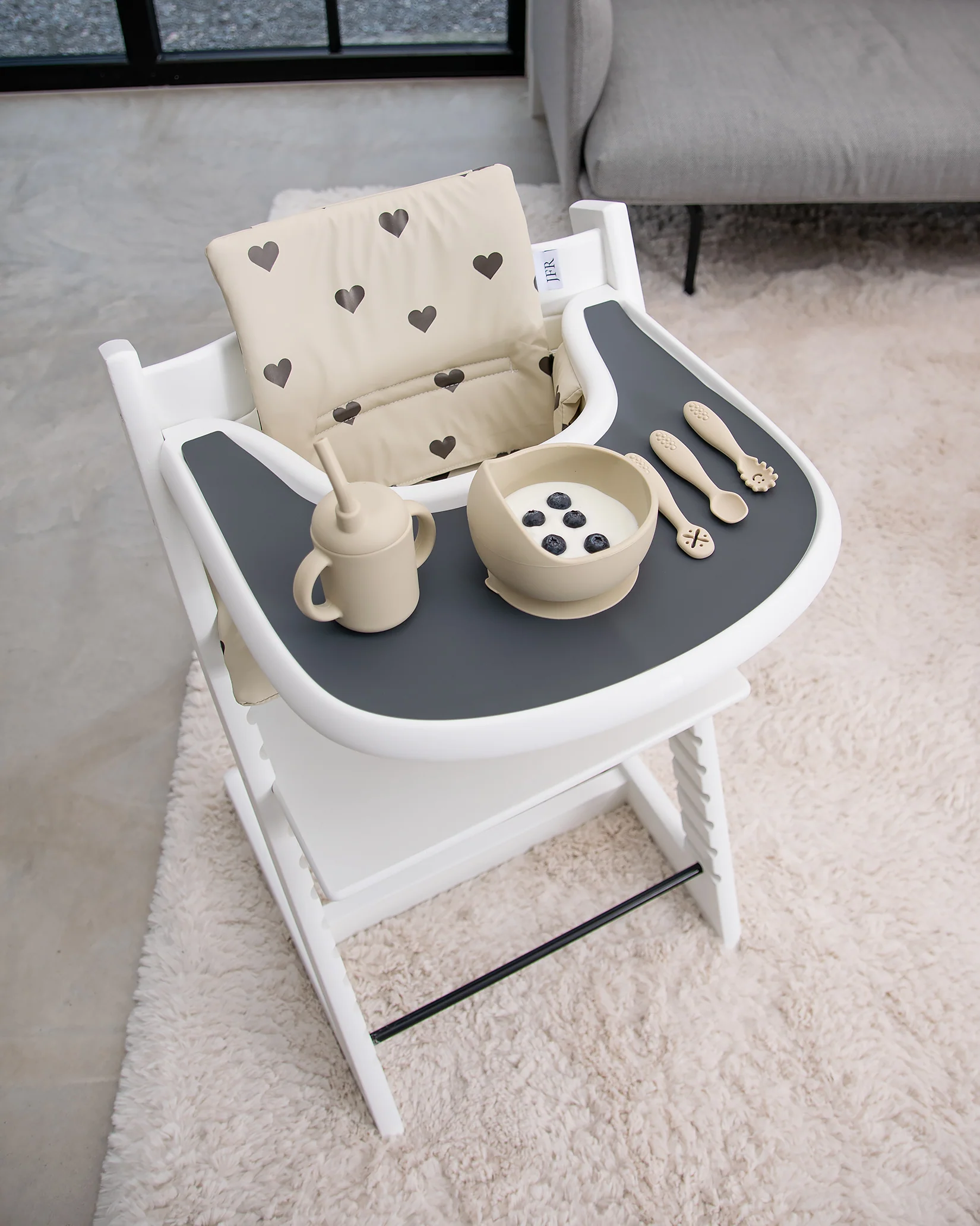 Dyna till Stokke Tripp Trapp - Beige med hjärtan - Image 3