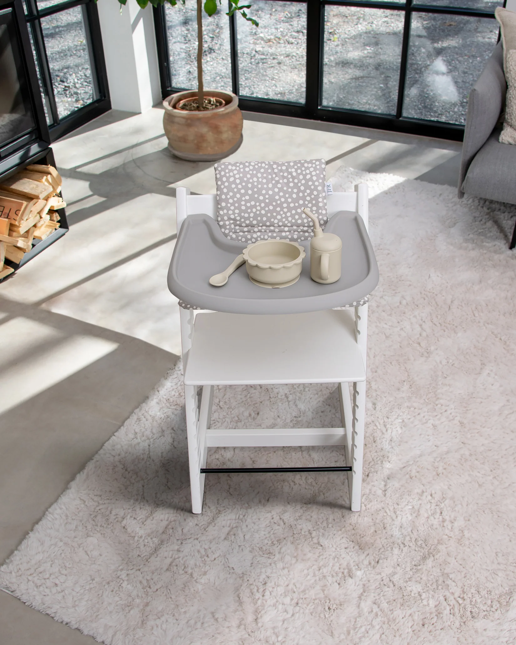Dyna till Stokke Tripp Trapp - Miniprickar Beige/Grå - Image 4