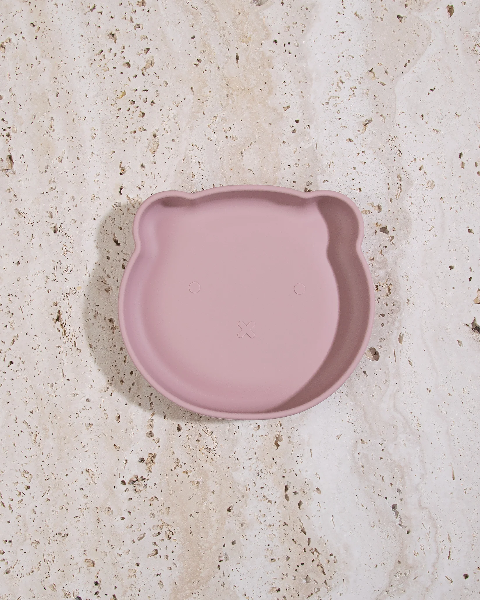 Tallrik björn i silikon- Blush Pink