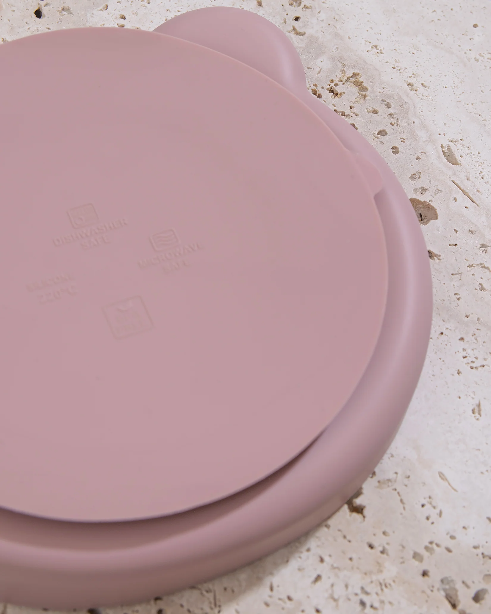 Tallrik björn i silikon- Blush Pink - Image 3