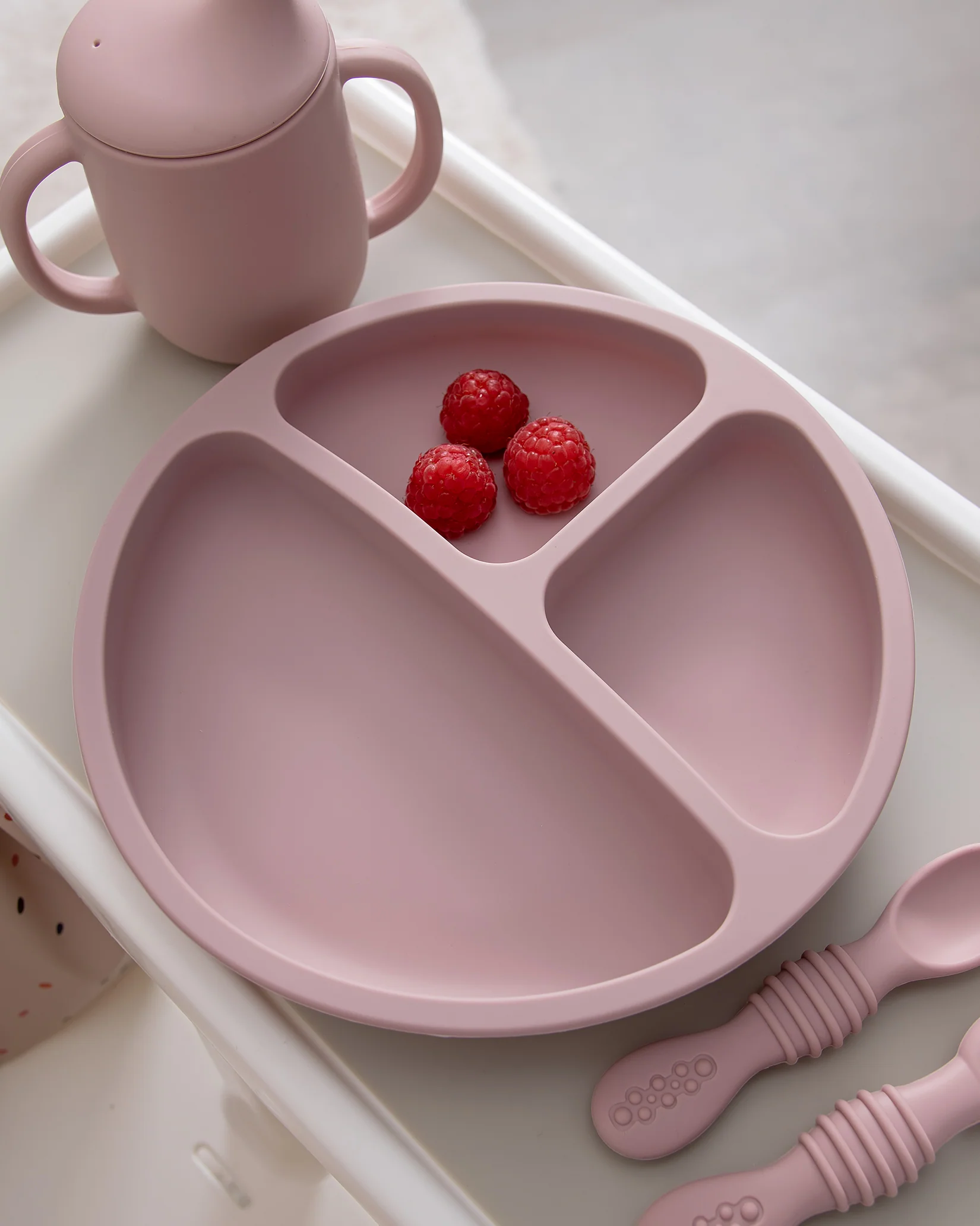 Uppdelad Barntallrik 4 Sugproppar - Blush Pink - Image 4
