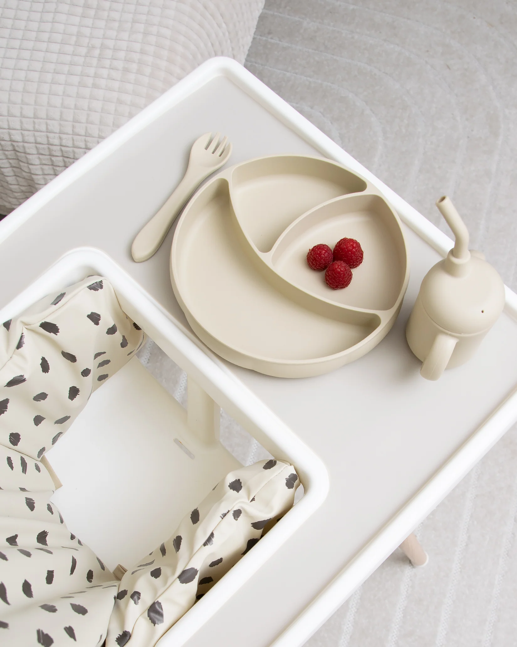 Uppdelad Barntallrik Med Sugpropp - Beige - Image 2