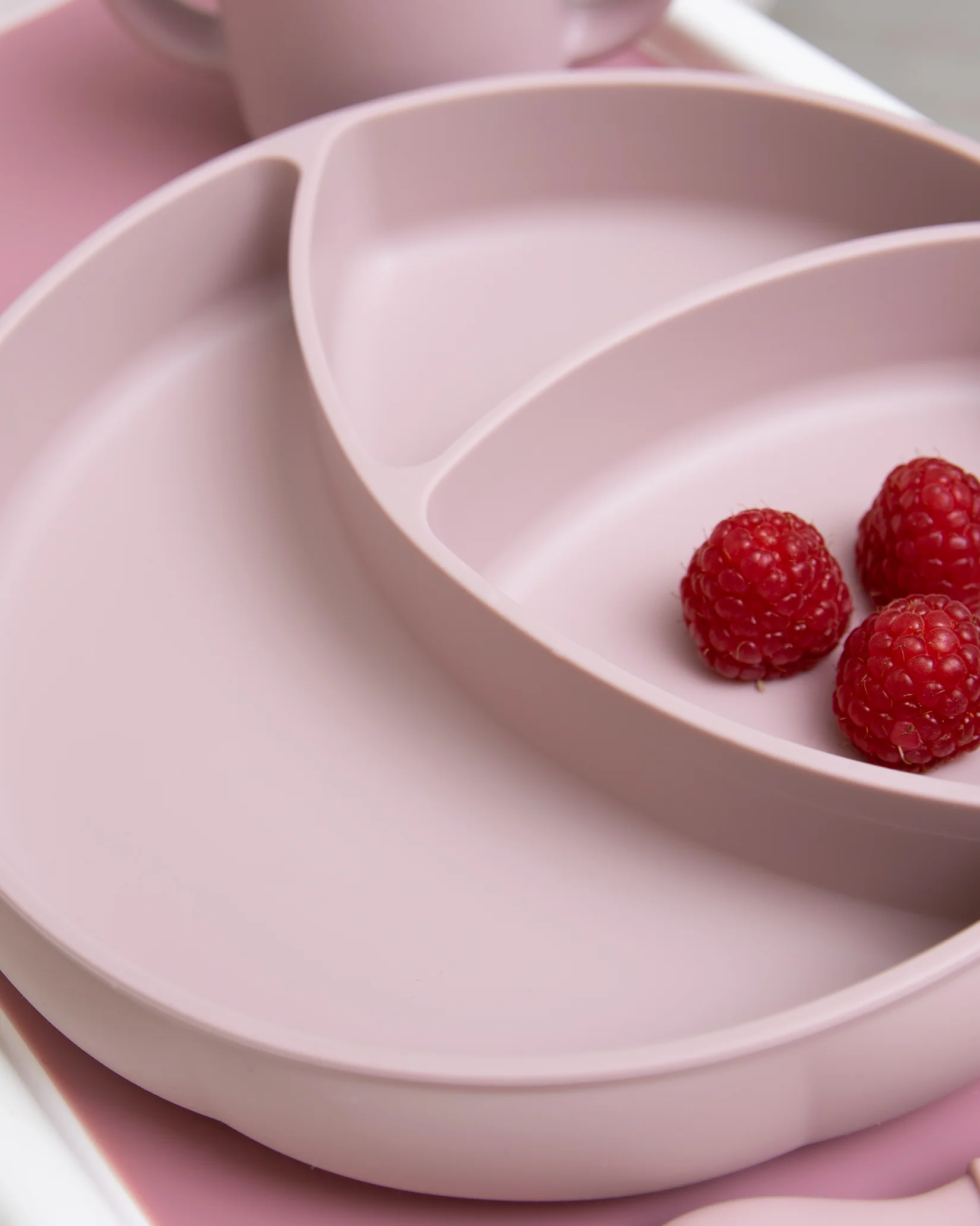 Uppdelad Barntallrik Med Sugpropp - Blush Pink - Image 2