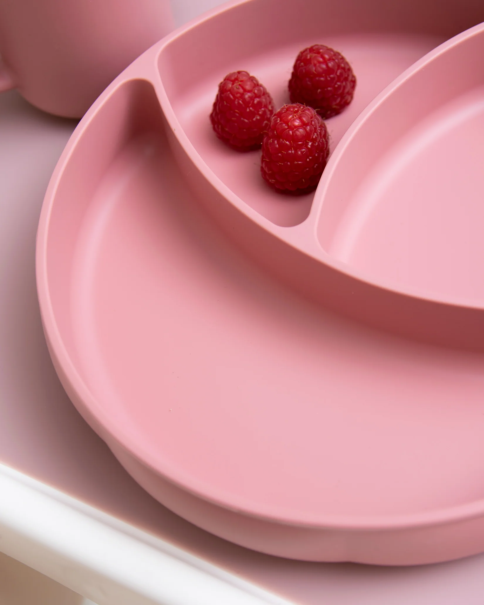 Uppdelad Barntallrik Med Sugpropp - Dusty Pink - Image 2