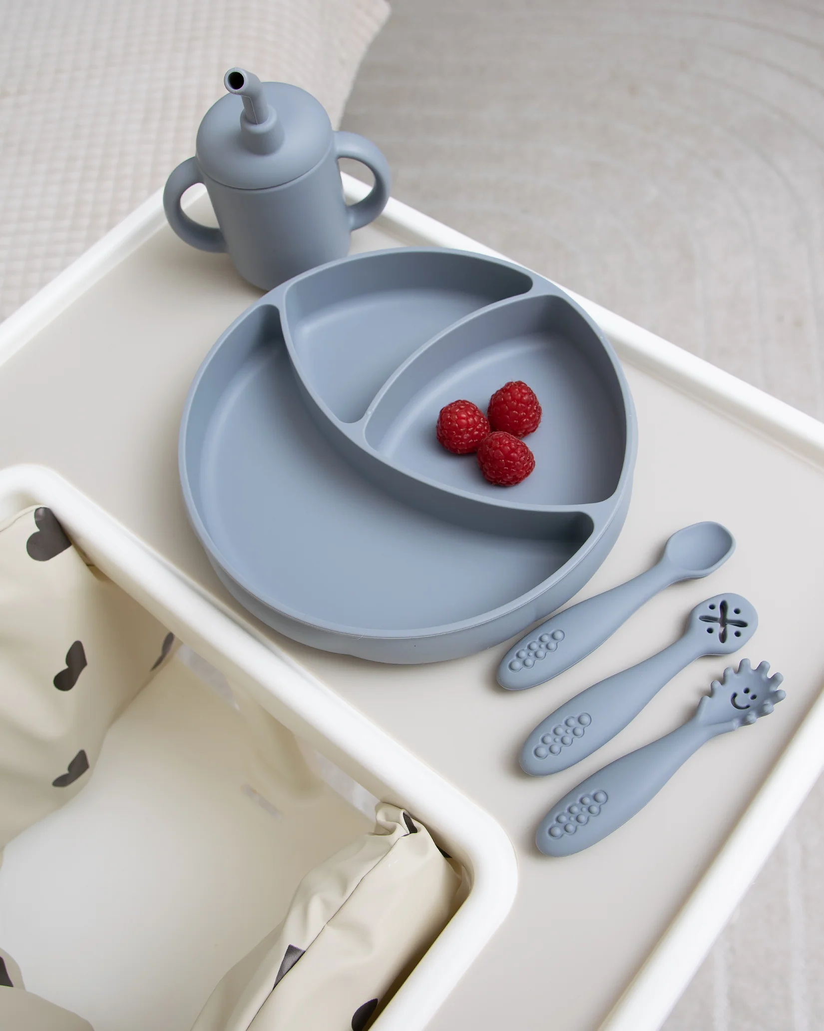 Uppdelad Barntallrik Med Sugpropp - Grey - Image 3